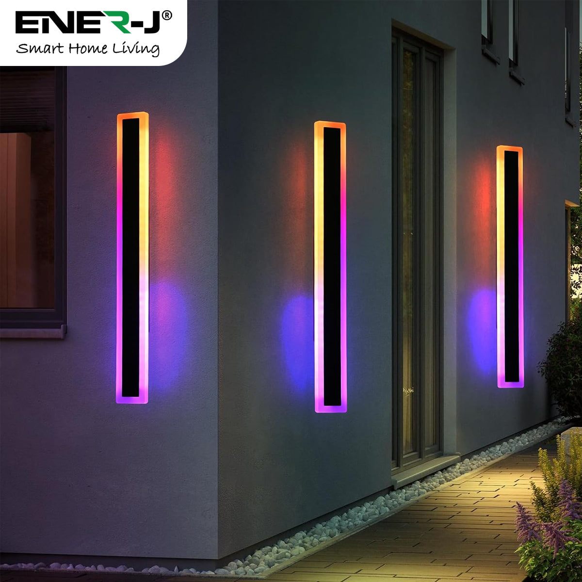 Ener-J 100cm Outdoor LED Wall Light – 24W RGB Colour Changing – IP65