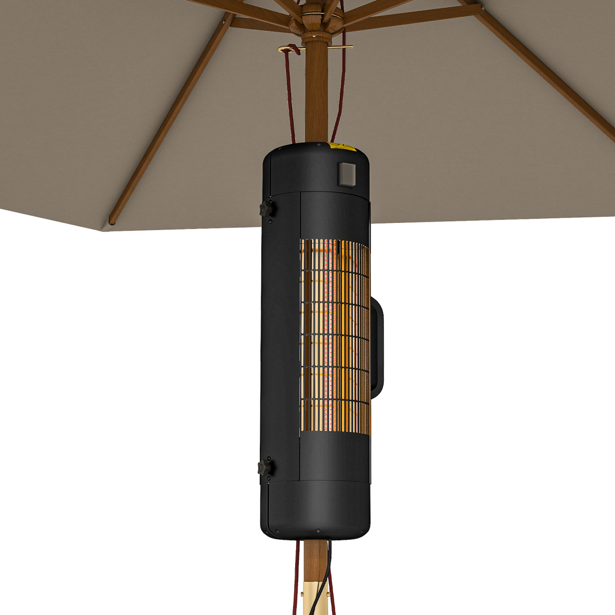 Electric Parasol Mounted Patio Heater, Outdoor Heater w/ 2 Setting