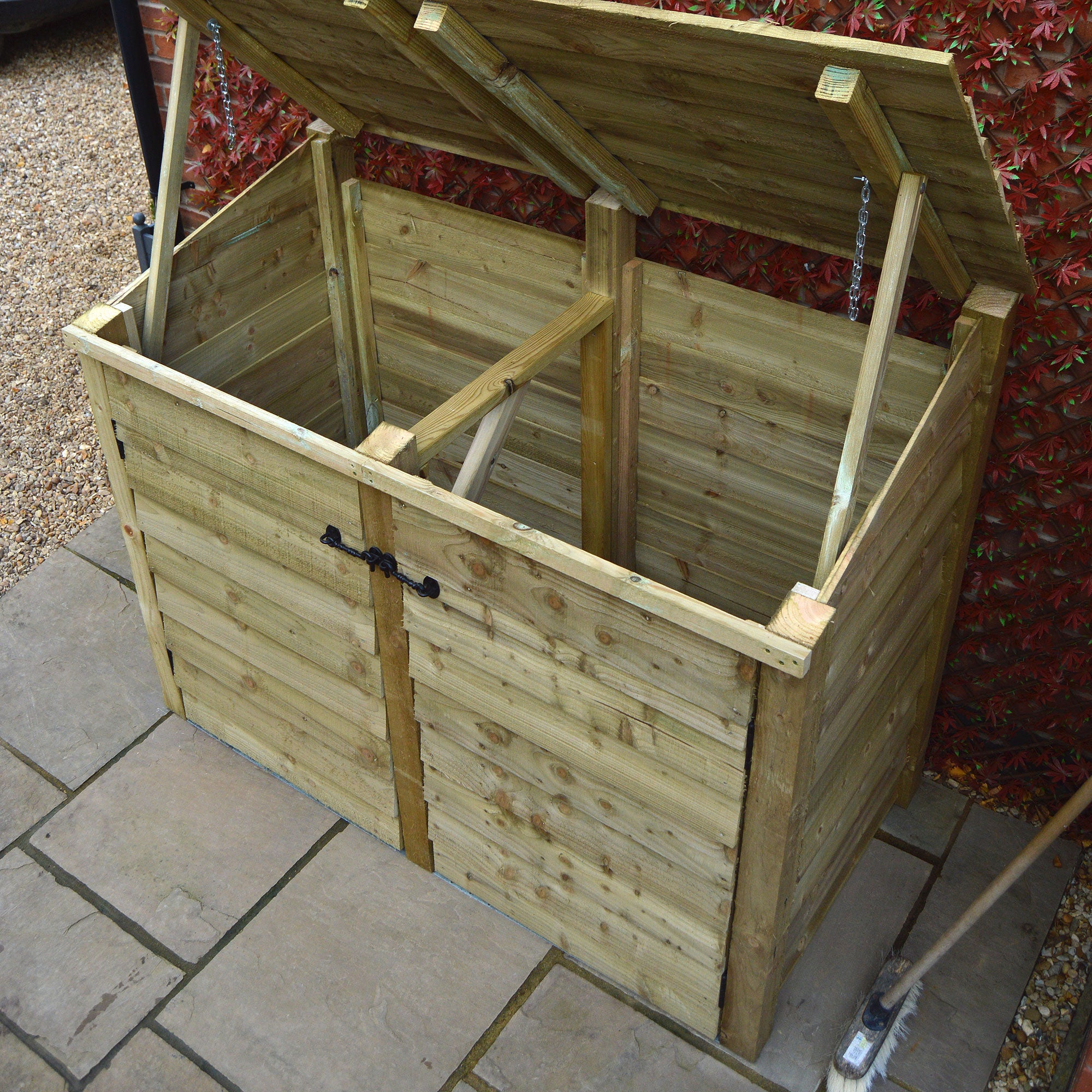 Morcott Double Wheelie Bin Store - Light Green