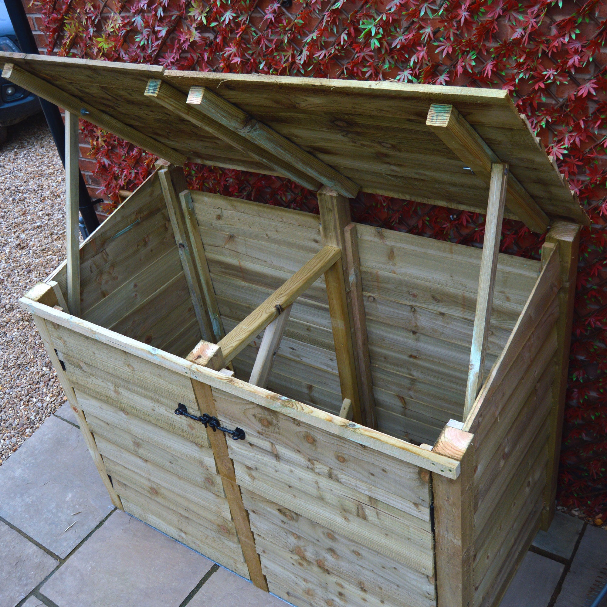 Morcott Double Wheelie Bin Store - Light Green