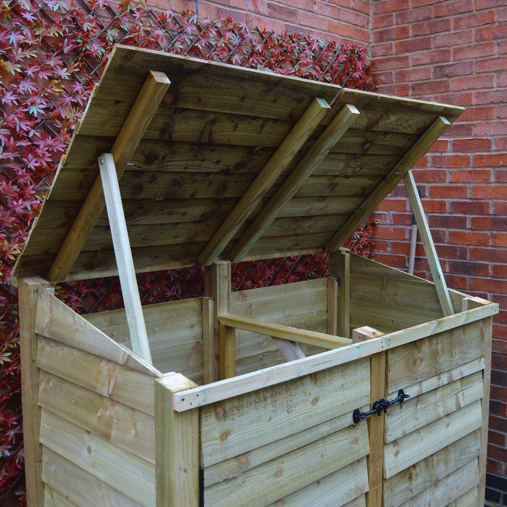 Morcott Double Wheelie Bin Store - Light Green
