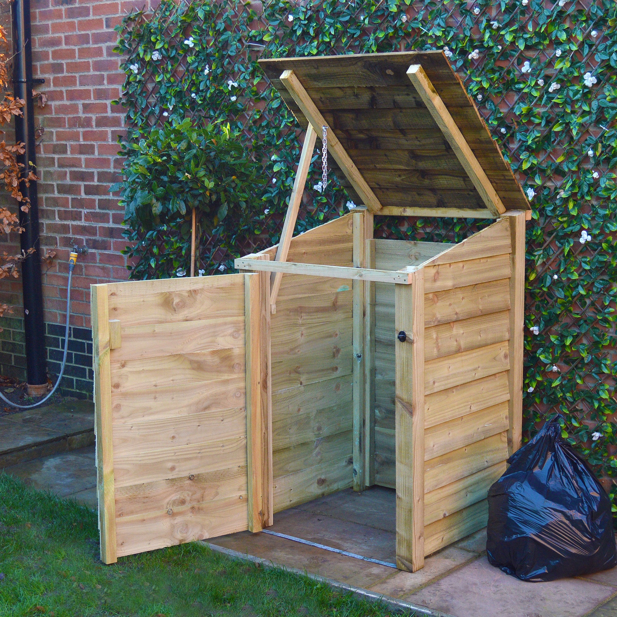 Morcott Single Wheelie Bin Store - Light Green