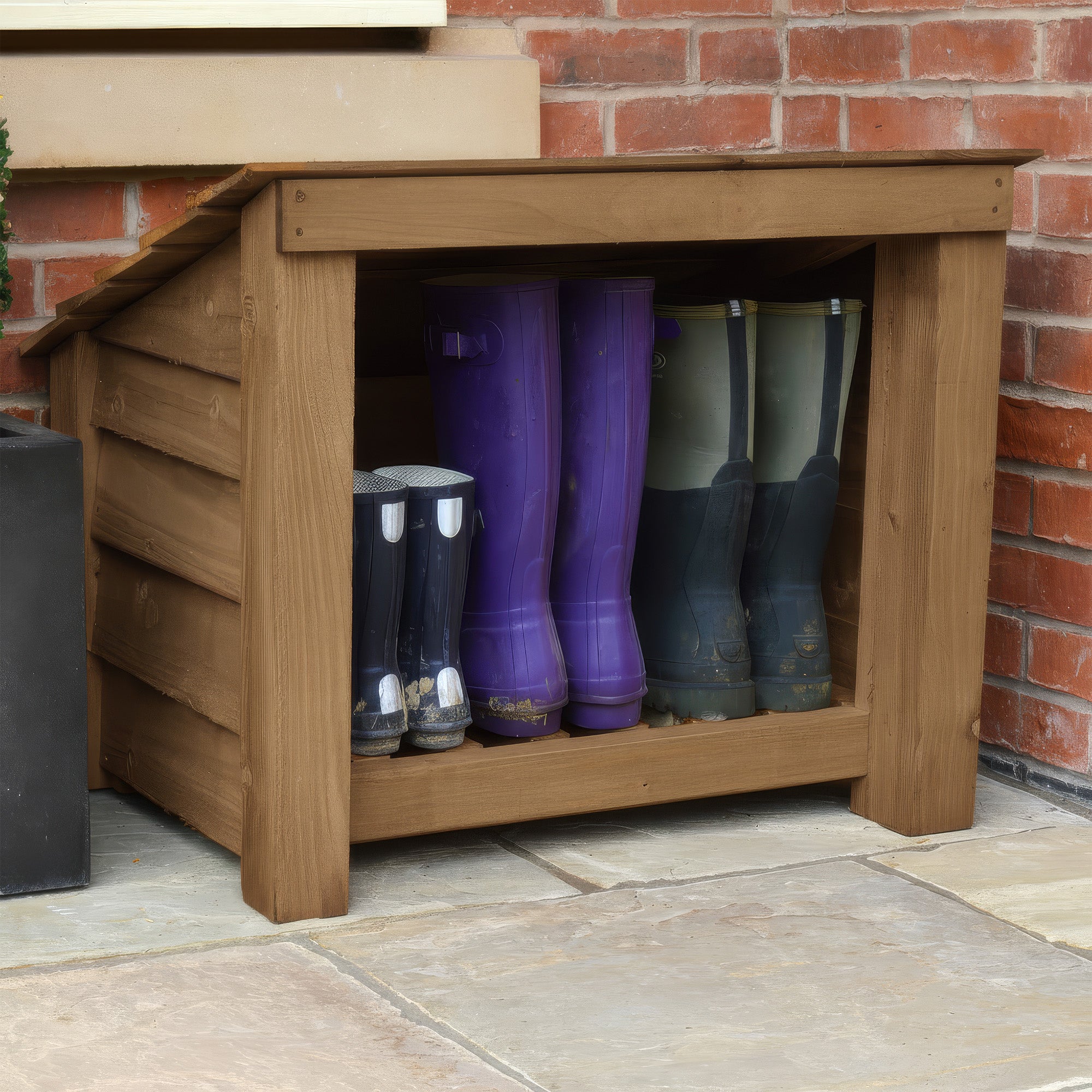 Langham Minor Boot Store - Rustic Brown - Slatted Base