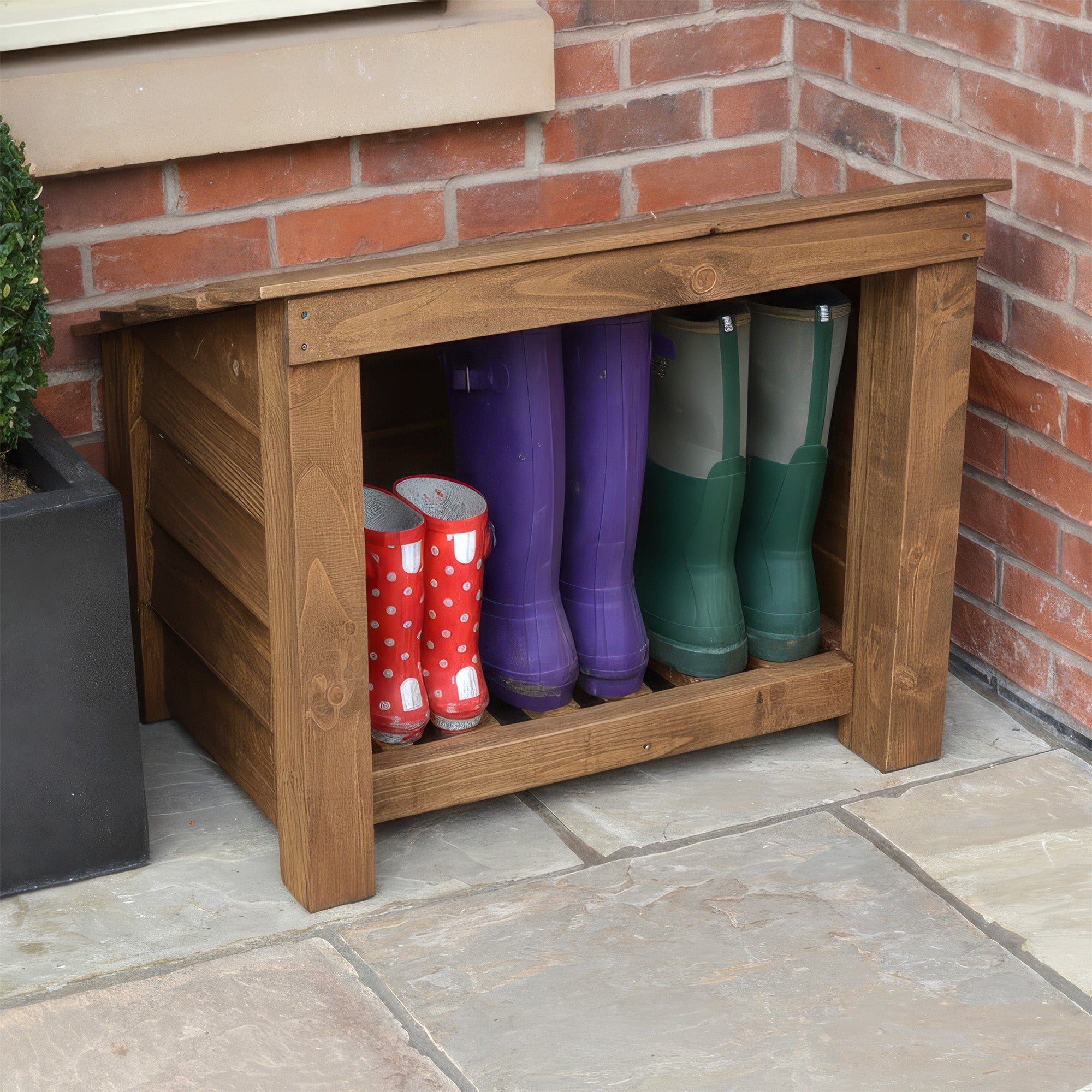 Langham Minor Boot Store - Rustic Brown - Slatted Base