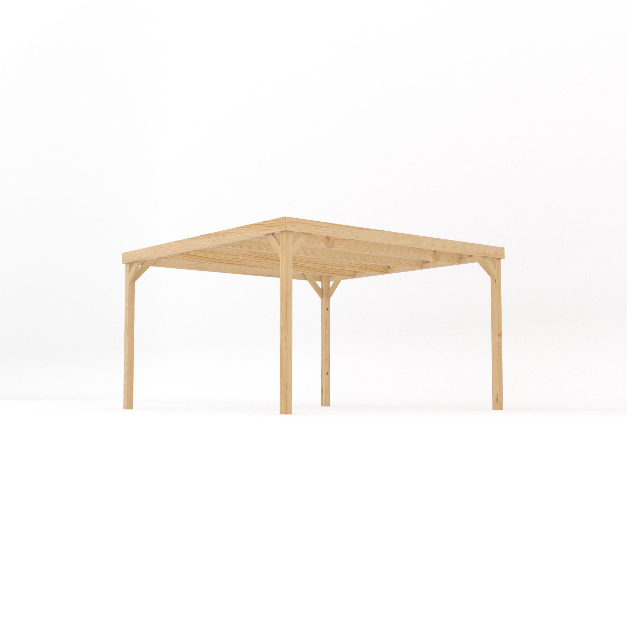 Freestanding Box Pergola - Light Green - 3.6m Width x 3.6m Length - Clearance Grade