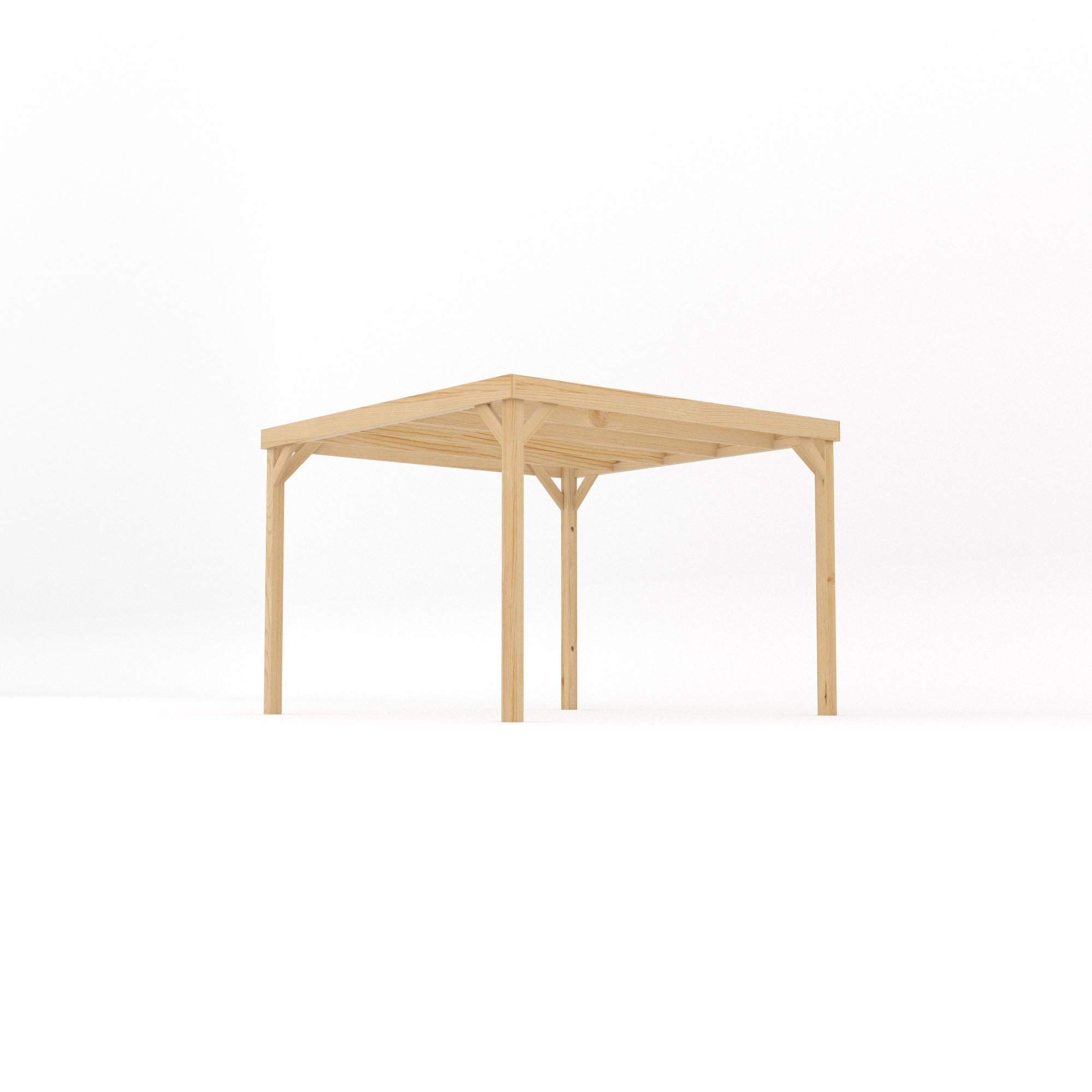 Freestanding Box Pergola - Light Green - 3m Width x 3m Length - Clearance Grade