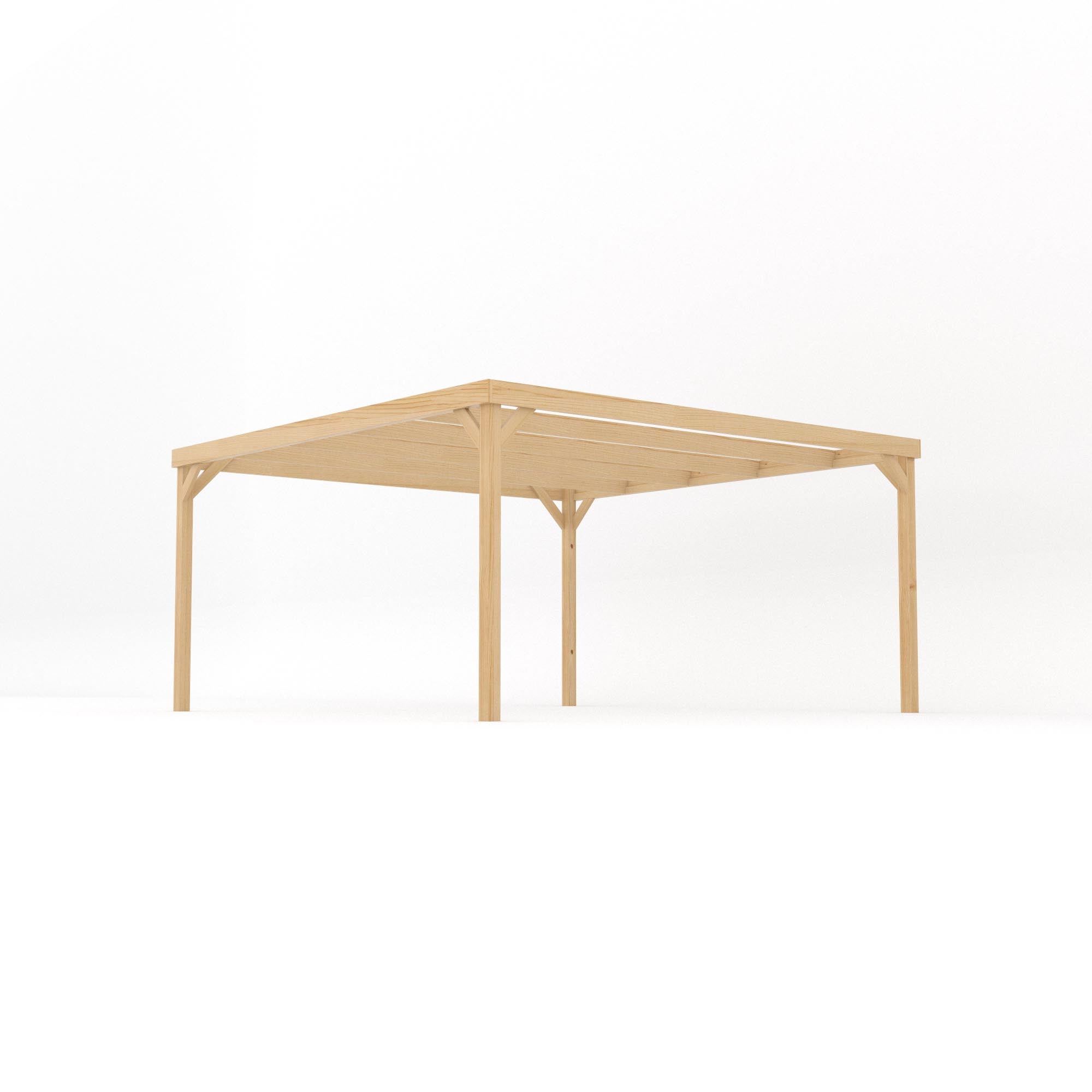 Freestanding Box Pergola - Light Green - 4.2m Width x 4.2m Length - Clearance Grade