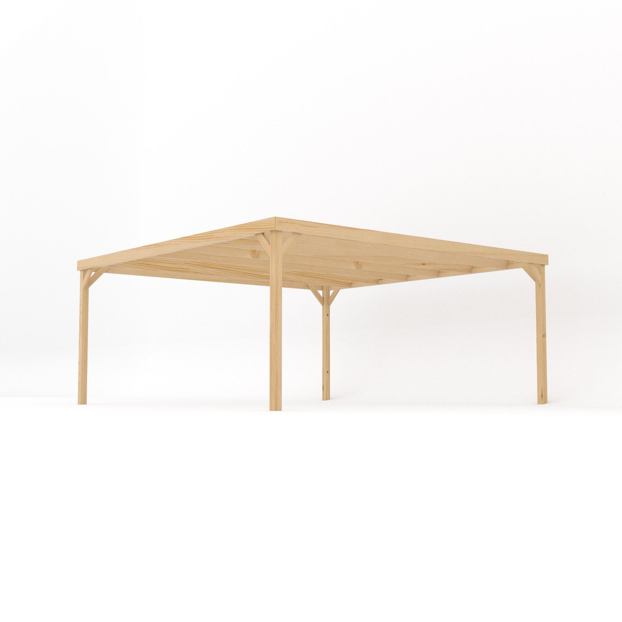 Freestanding Box Pergola - Light Green - 4.8m Width x 4.8m Length - Clearance Grade