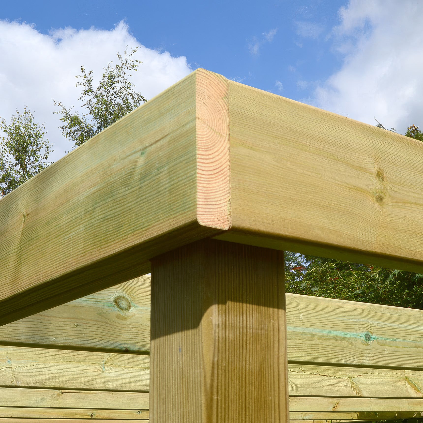 Freestanding Box Pergola - Light Green - 4.8m Width x 4.8m Length - Clearance Grade