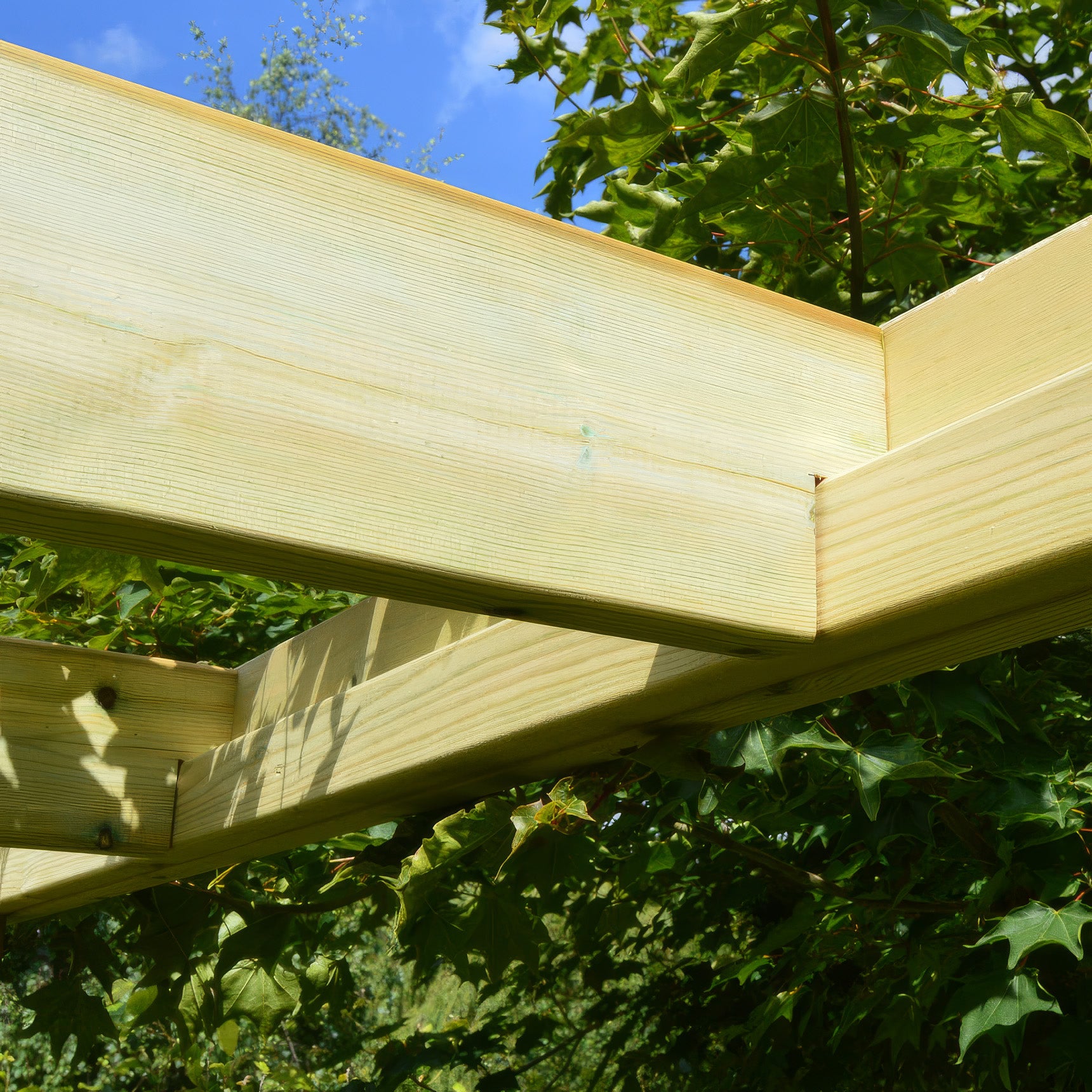 Freestanding Box Pergola - Light Green - 4.8m Width x 4.8m Length - Clearance Grade