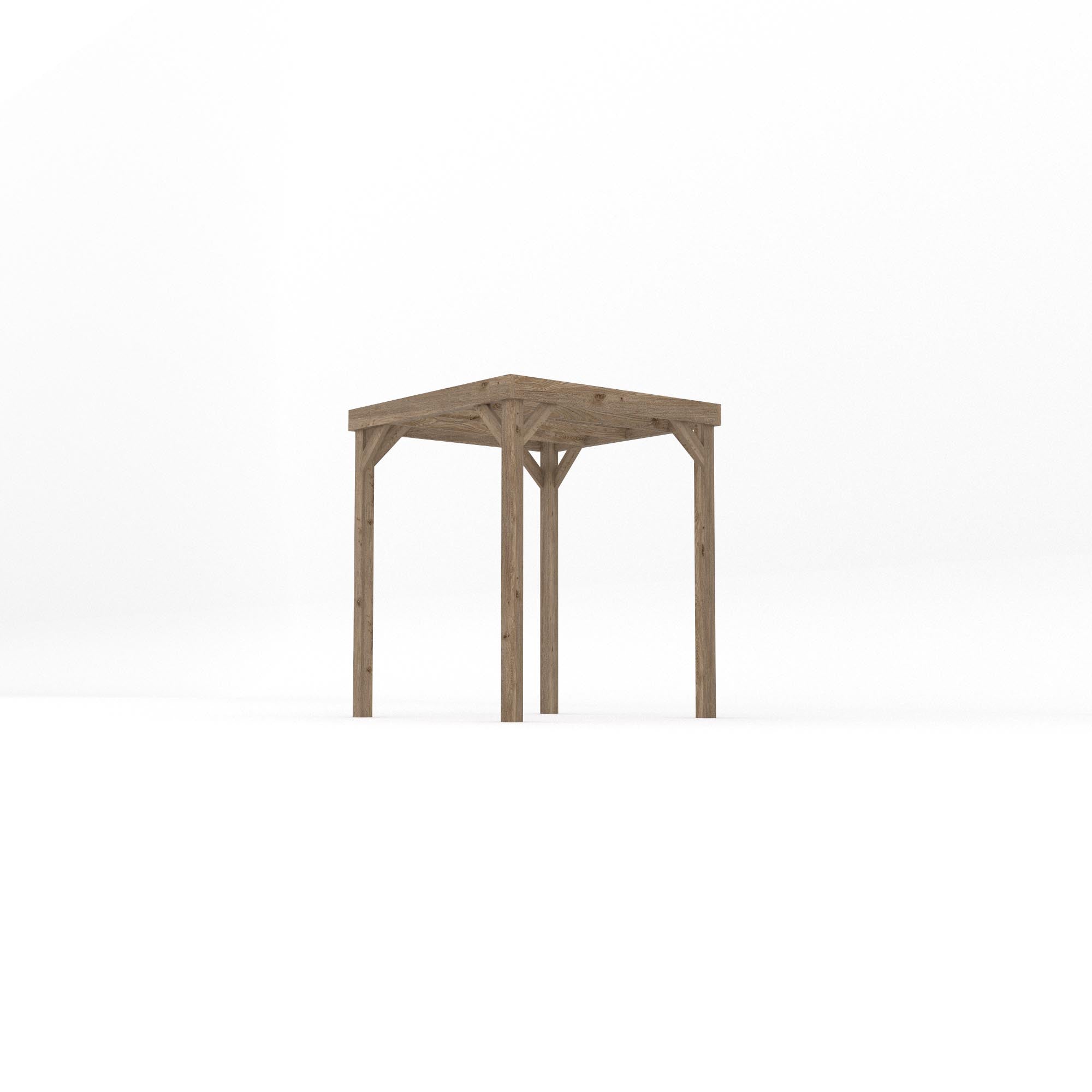 Freestanding Box Pergola - Rustic Brown - 1.8m Width x 1.8m Length