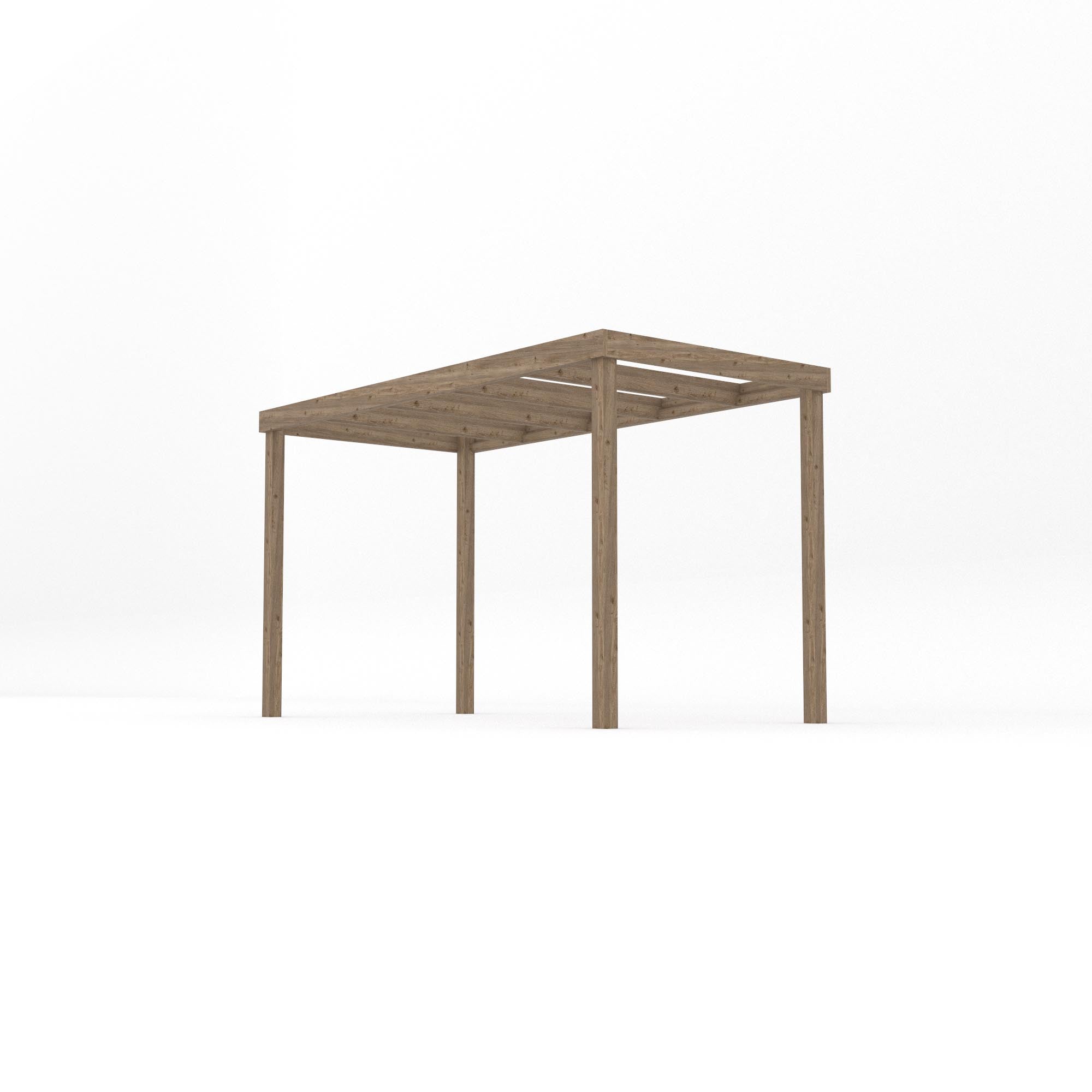 Freestanding Box Pergola - Rustic Brown - 1.8m Width x 3.6m Length