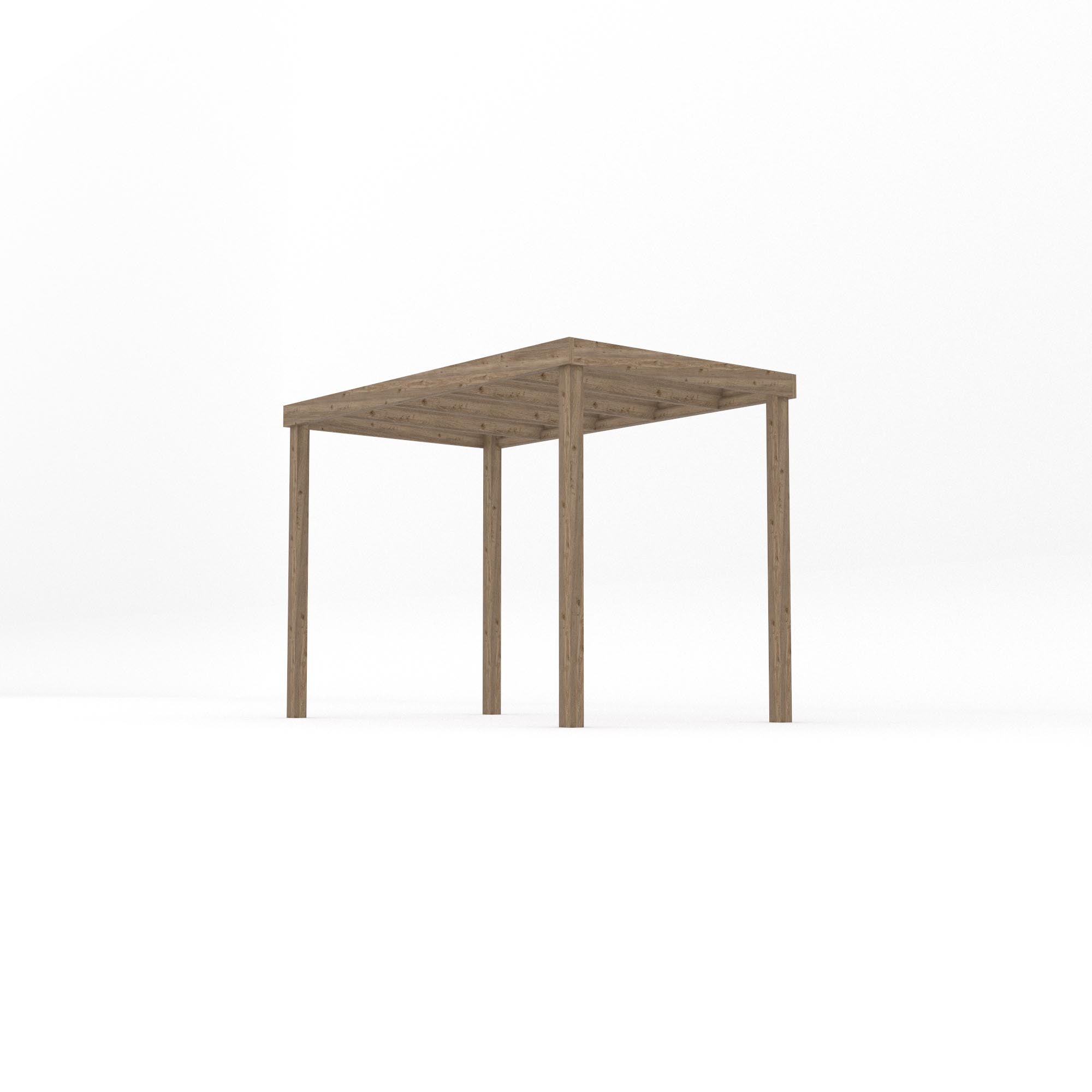 Freestanding Box Pergola - Rustic Brown - 1.8m Width x 3m Length