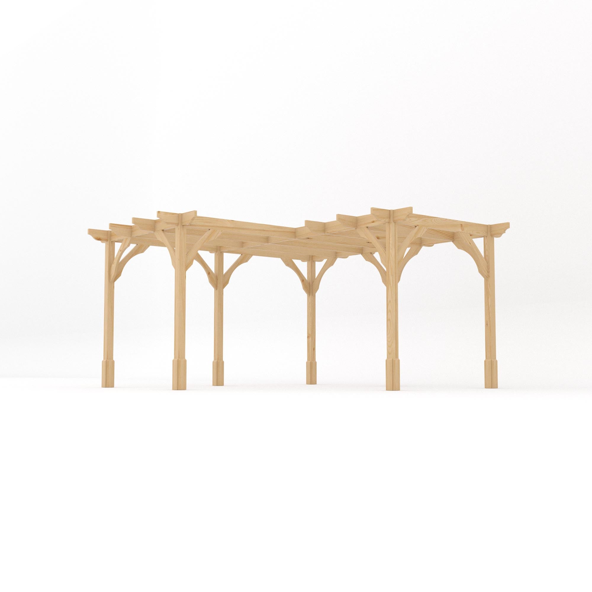 Freestanding Corner Premium Pergola - Light Green - 4.2m Width x 4.2m Length
