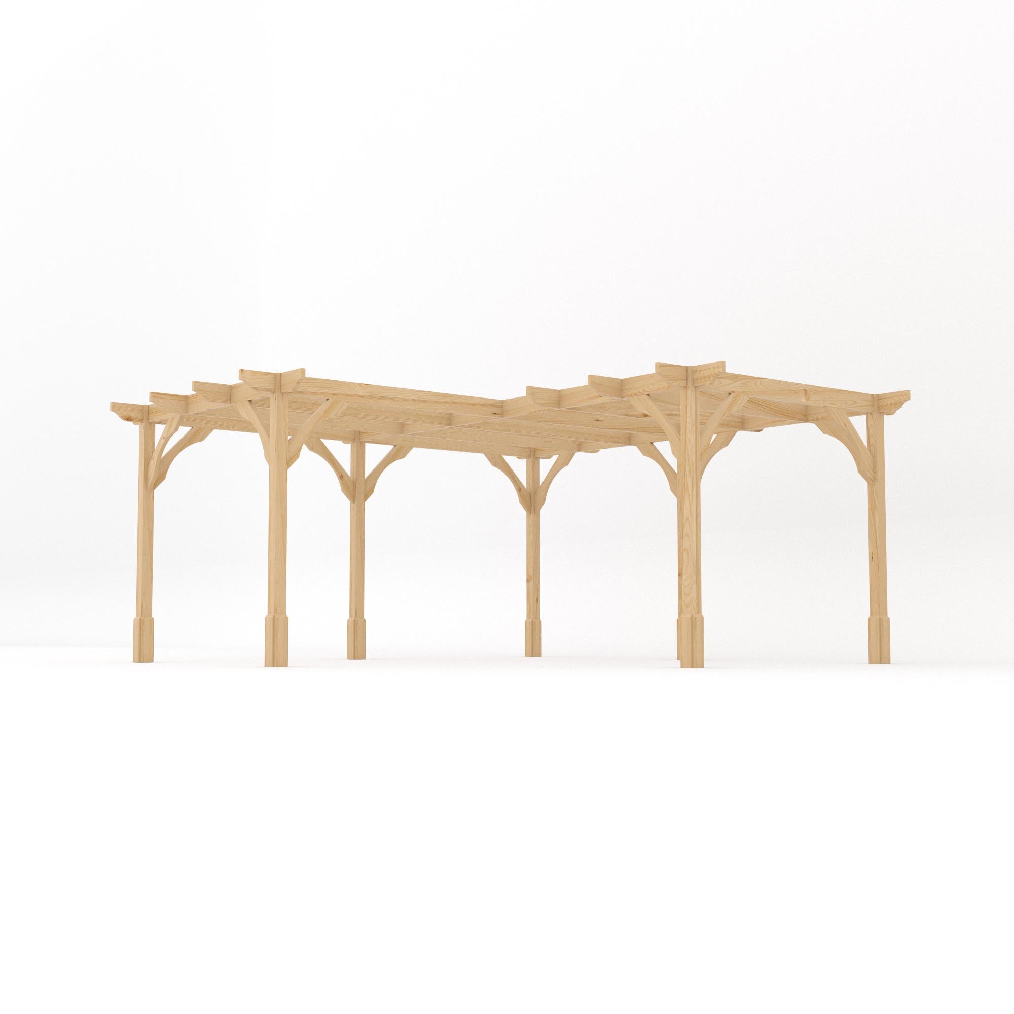 Freestanding Corner Premium Pergola - Light Green - 4.8m Width x 4.8m Length