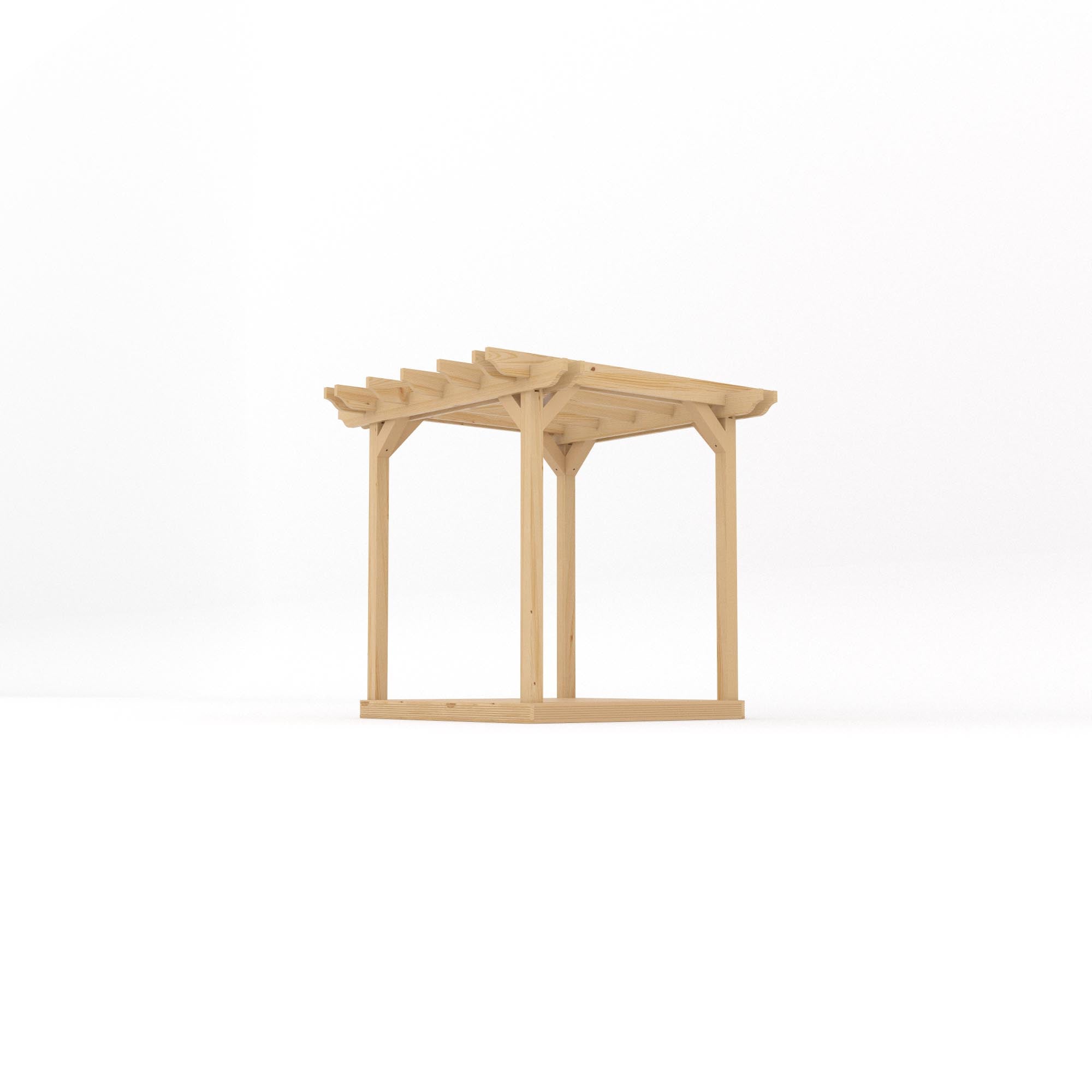 Freestanding Double Garden Pergola with Decking - Light Green - 2.4m Width x 2.4m Length