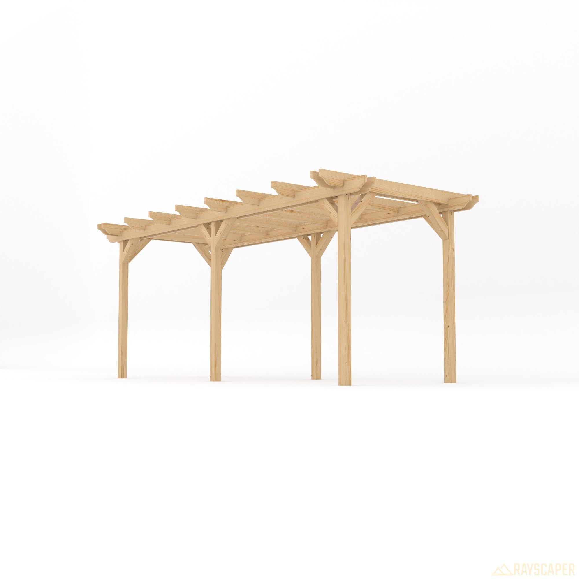 Freestanding Double Garden Pergola - Light Green - 1.8m Width x 5.4m Length