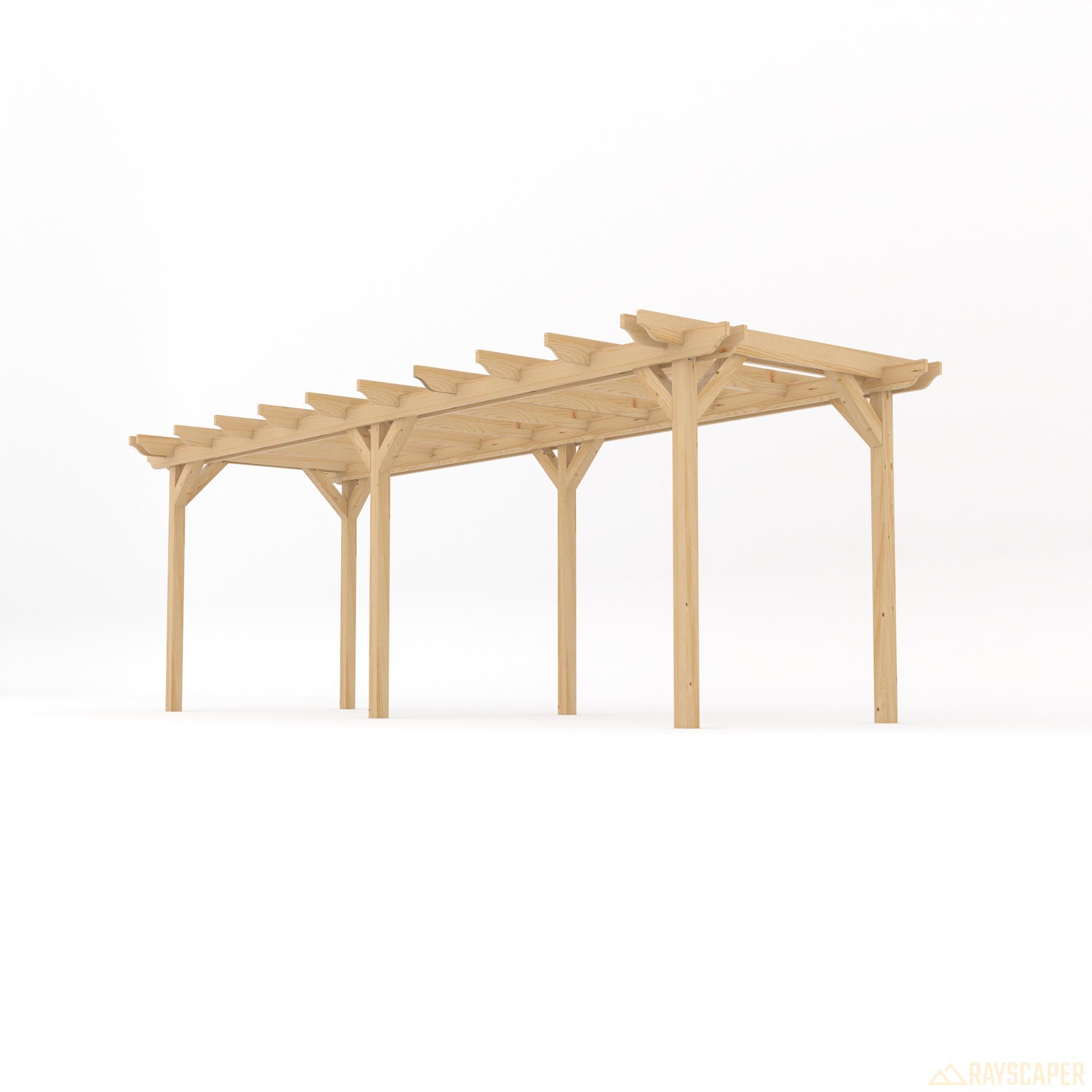 Freestanding Double Garden Pergola - Light Green - 1.8m Width x 6.6m Length