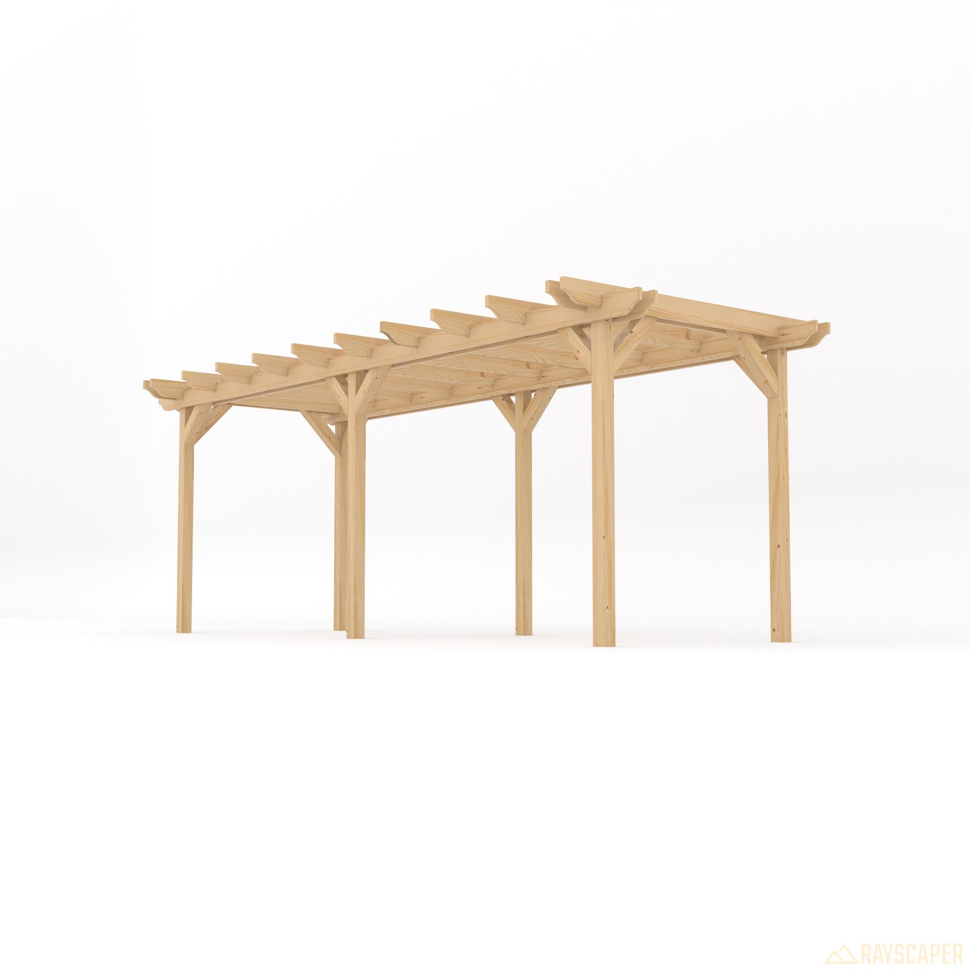 Freestanding Double Garden Pergola - Light Green - 1.8m Width x 6m Length