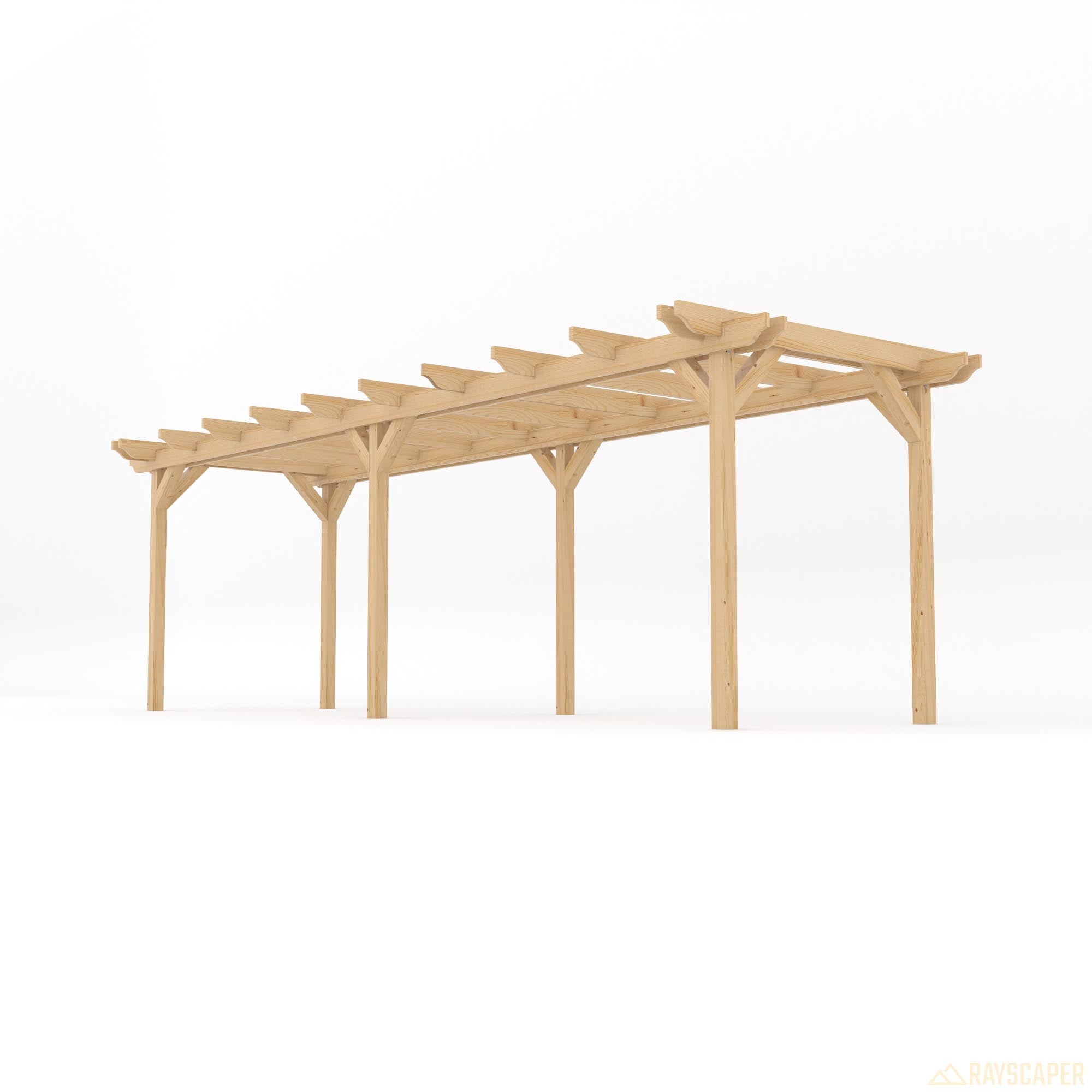 Freestanding Double Garden Pergola - Light Green - 1.8m Width x 7.2m Length
