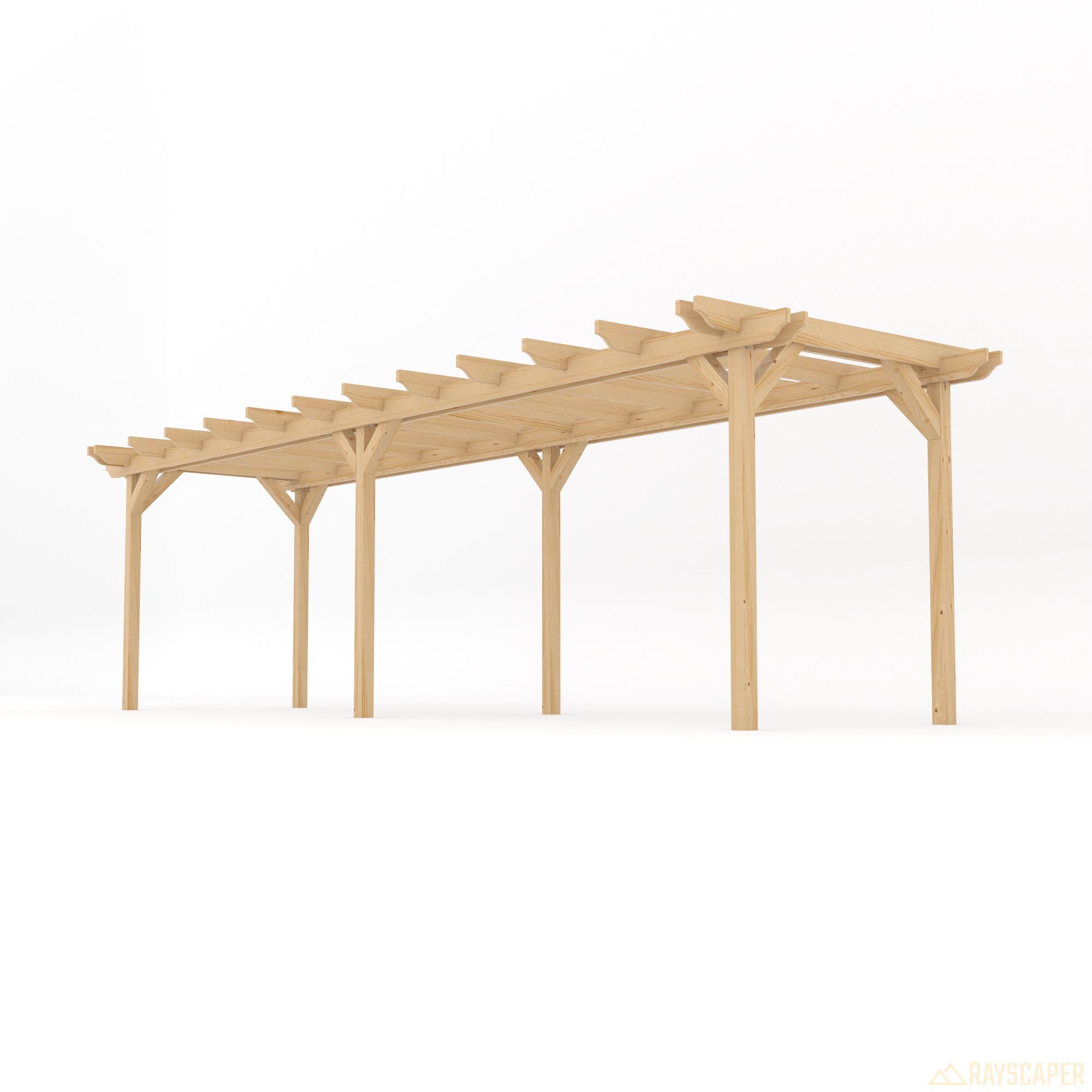 Freestanding Double Garden Pergola - Light Green - 4.8m Width x 7.8m Length