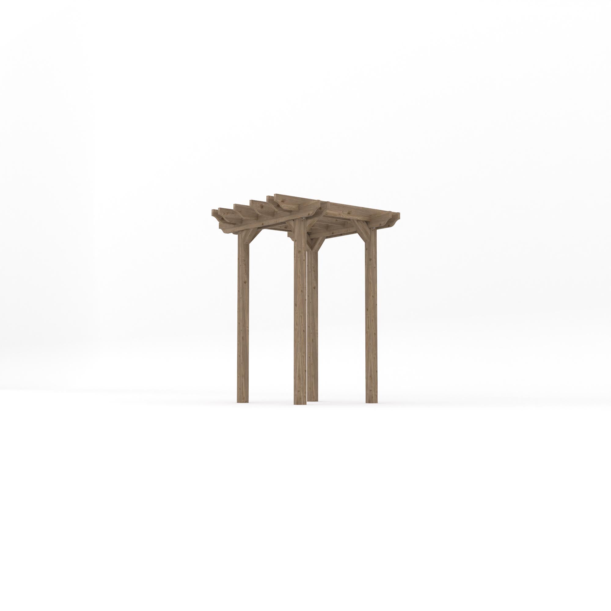Freestanding Double Garden Pergola - Rustic Brown - 1.8m Width x 1.8m Length