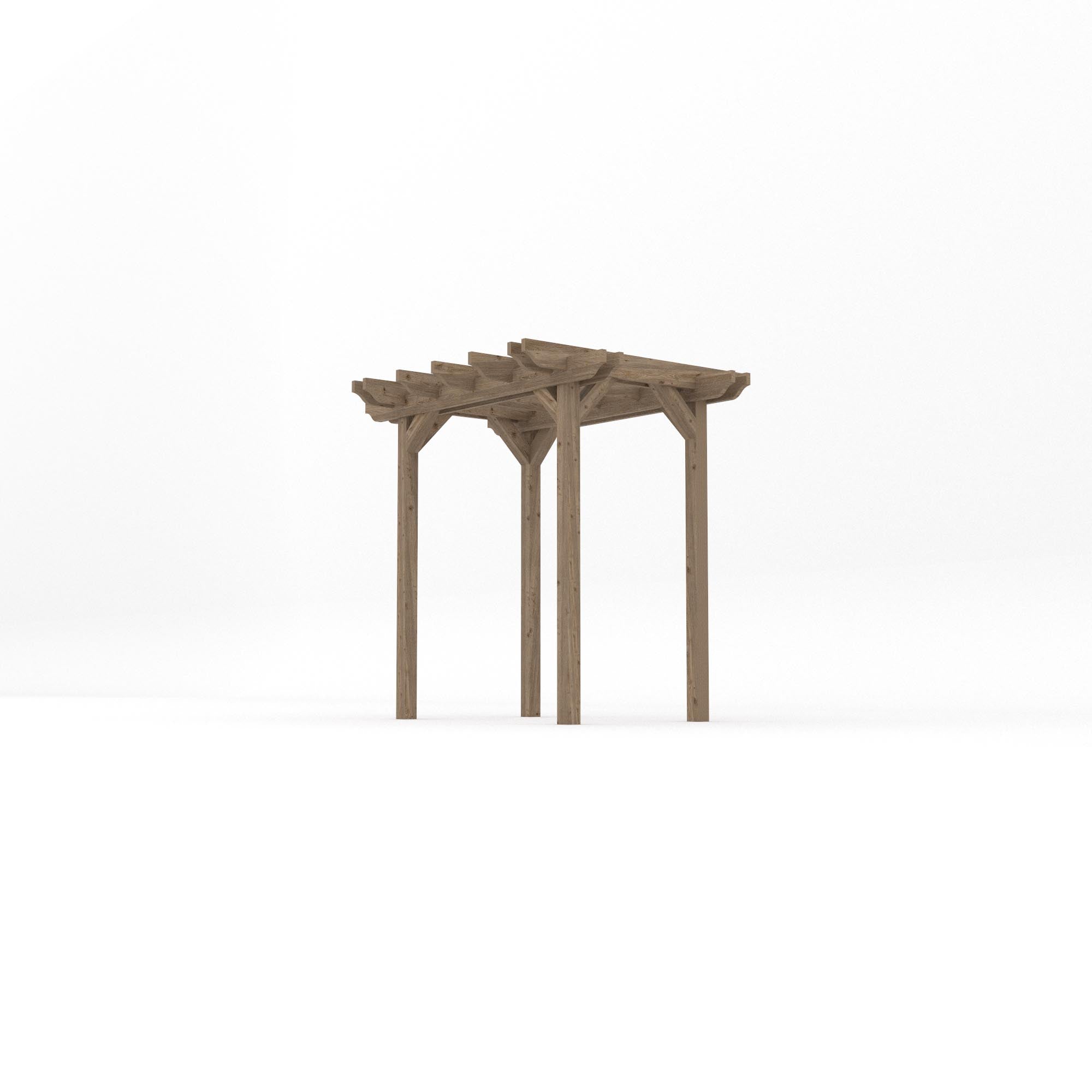 Freestanding Double Garden Pergola - Rustic Brown - 1.8m Width x 2.4m Length