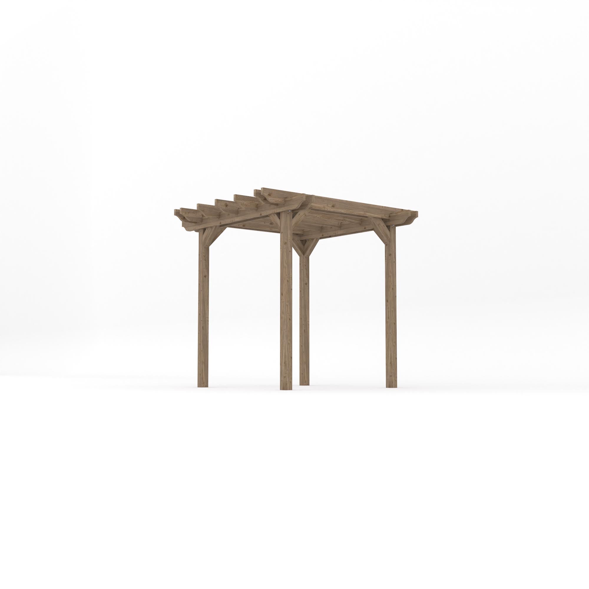 Freestanding Double Garden Pergola - Rustic Brown - 2.4m Width x 2.4m Length