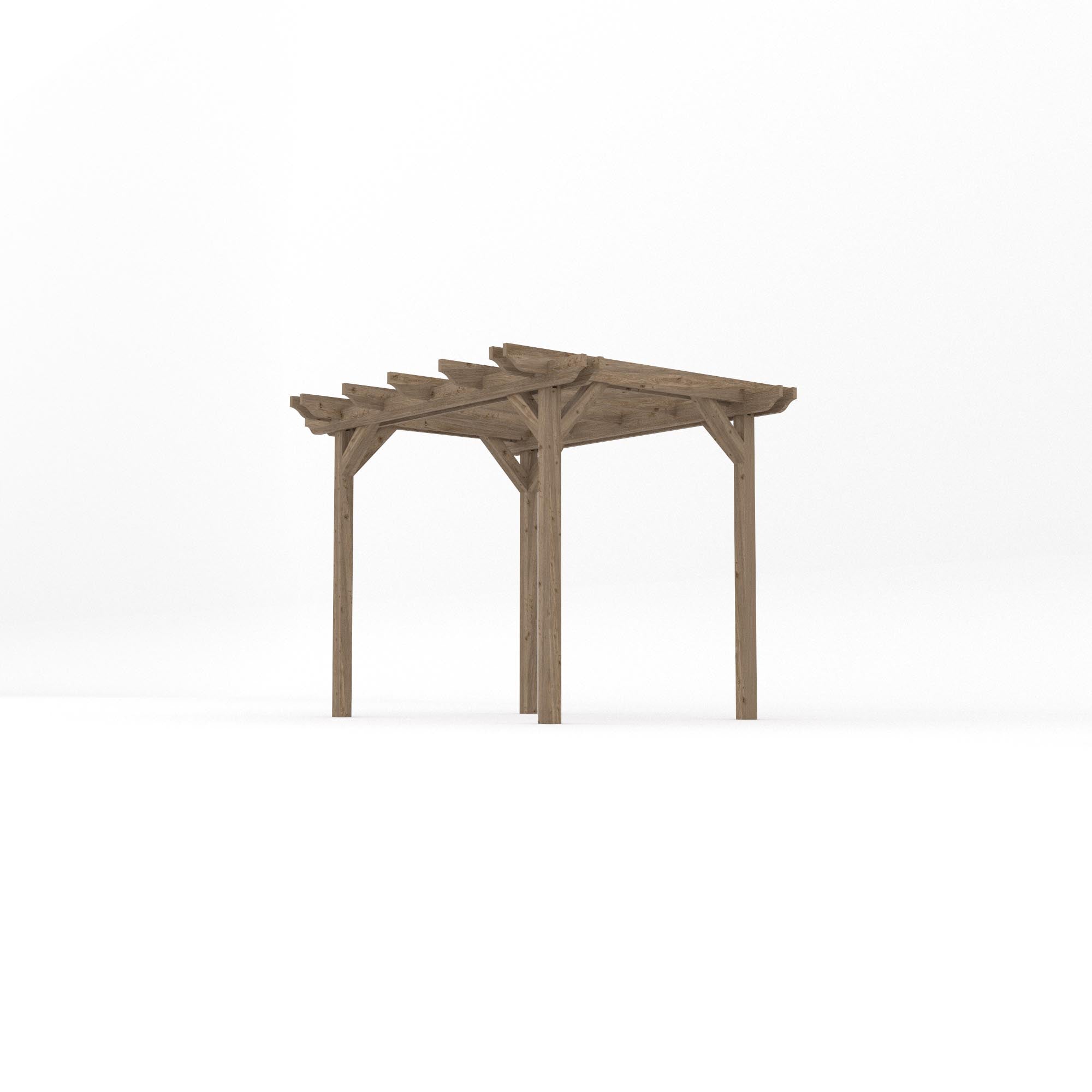 Freestanding Double Garden Pergola - Rustic Brown - 2.4m Width x 3m Length