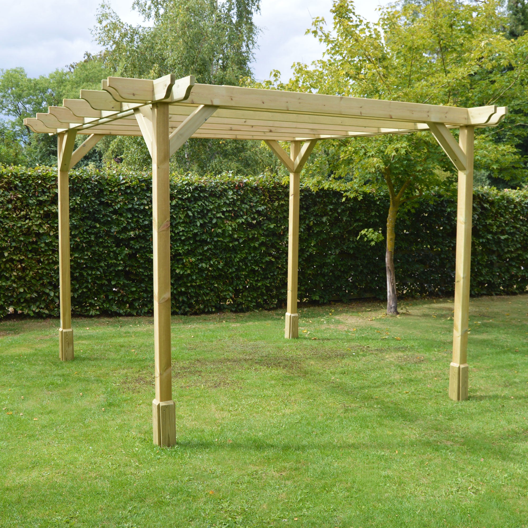 Freestanding Double Premium Pergola - Light Green - 3.6m Width x 3.6m Length