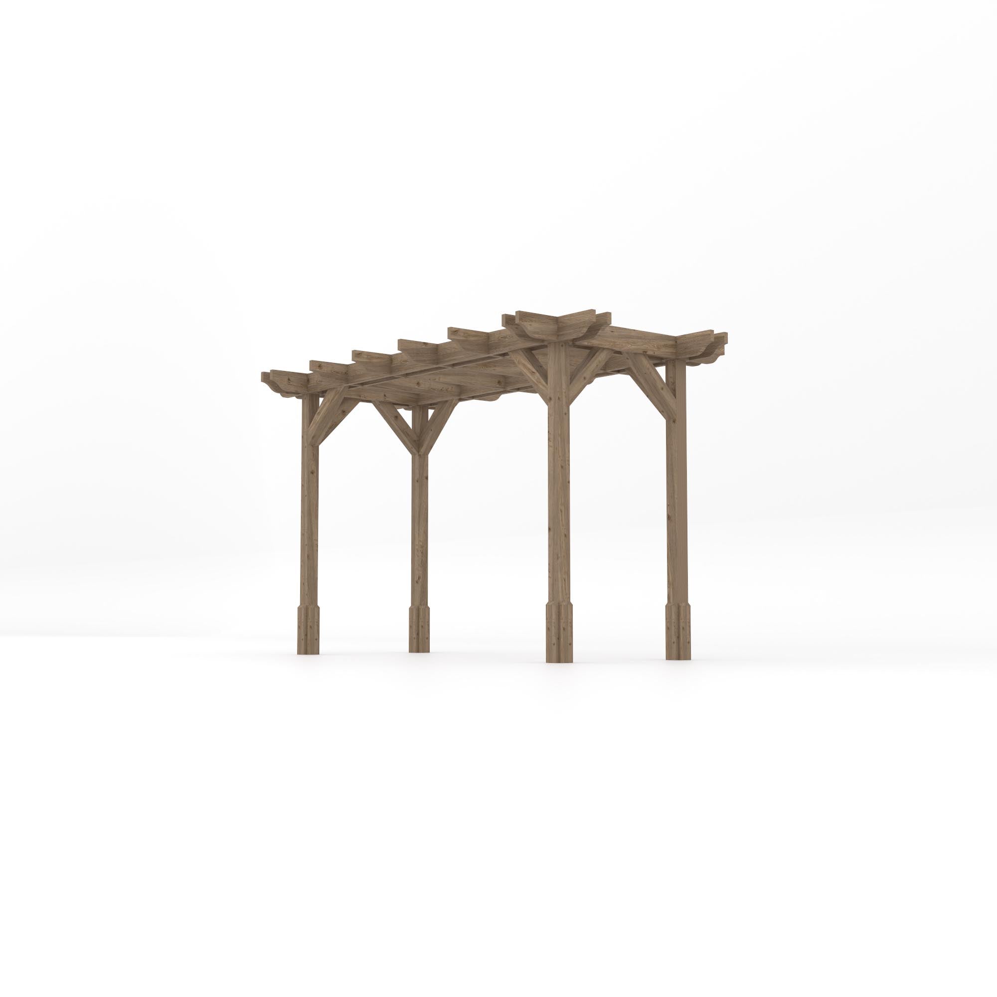 Freestanding Double Premium Pergola - Rustic Brown - 1.8m Width x 3.6m Length