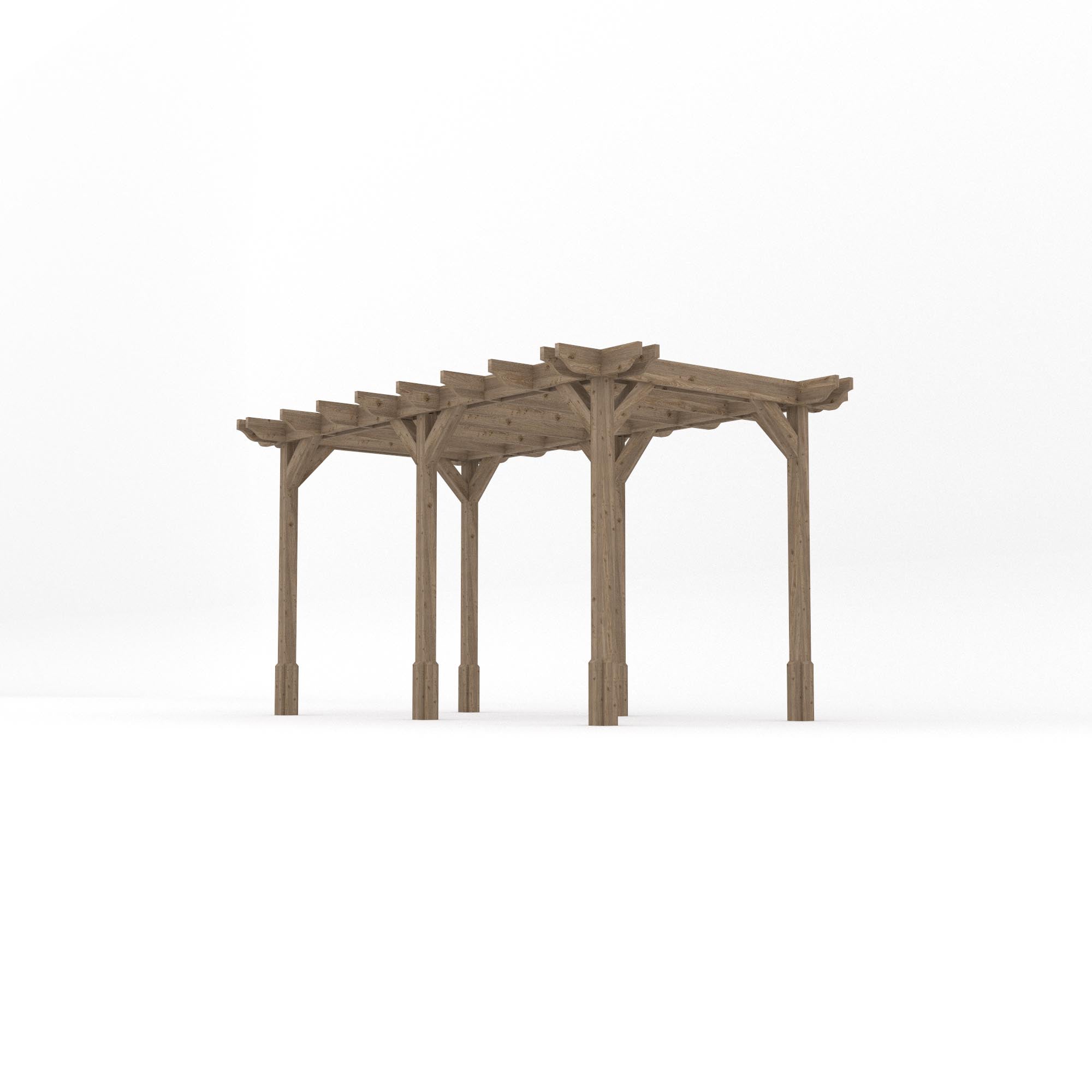 Freestanding Double Premium Pergola - Rustic Brown - 1.8m Width x 4.2m Length