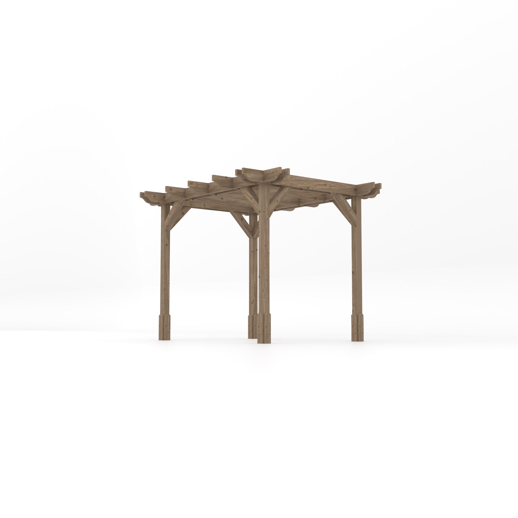 Freestanding Double Premium Pergola - Rustic Brown - 2.4m Width x 3m Length