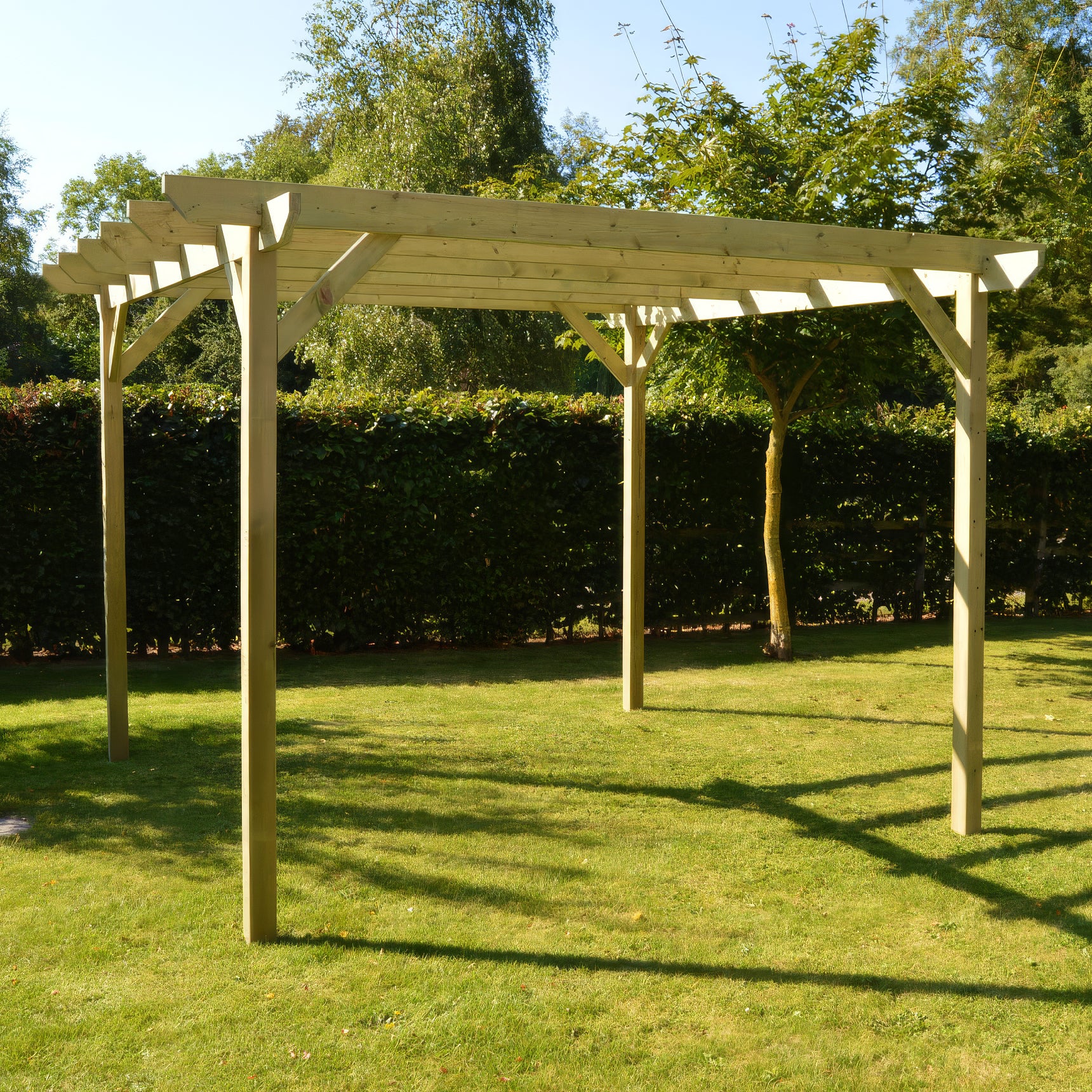 Freestanding Garden Pergola - Light Green - 4.2m Width x 4.2m Length - Clearance Grade