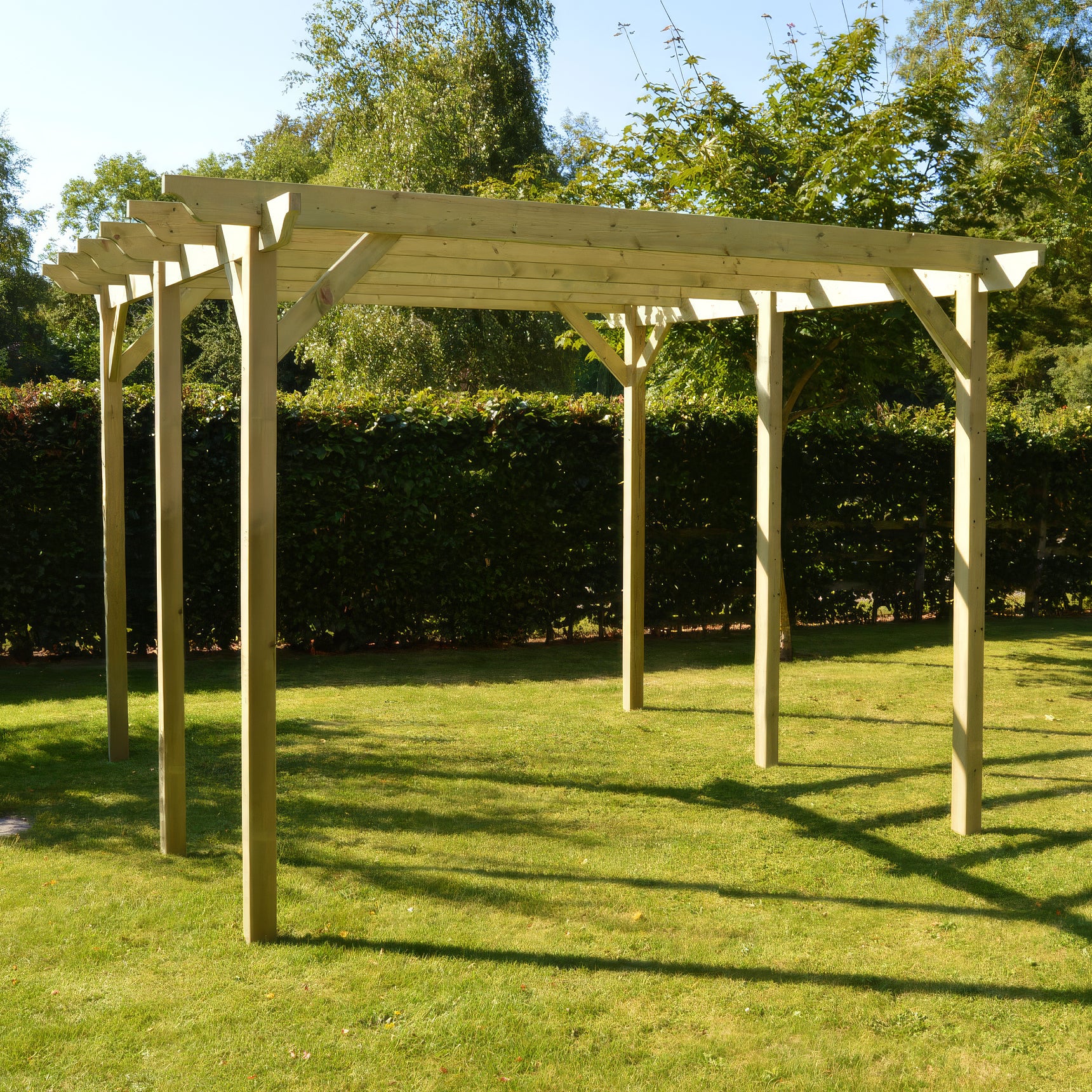 Freestanding Garden Pergola - Light Green - 2.4m Width x 4.2m Length
