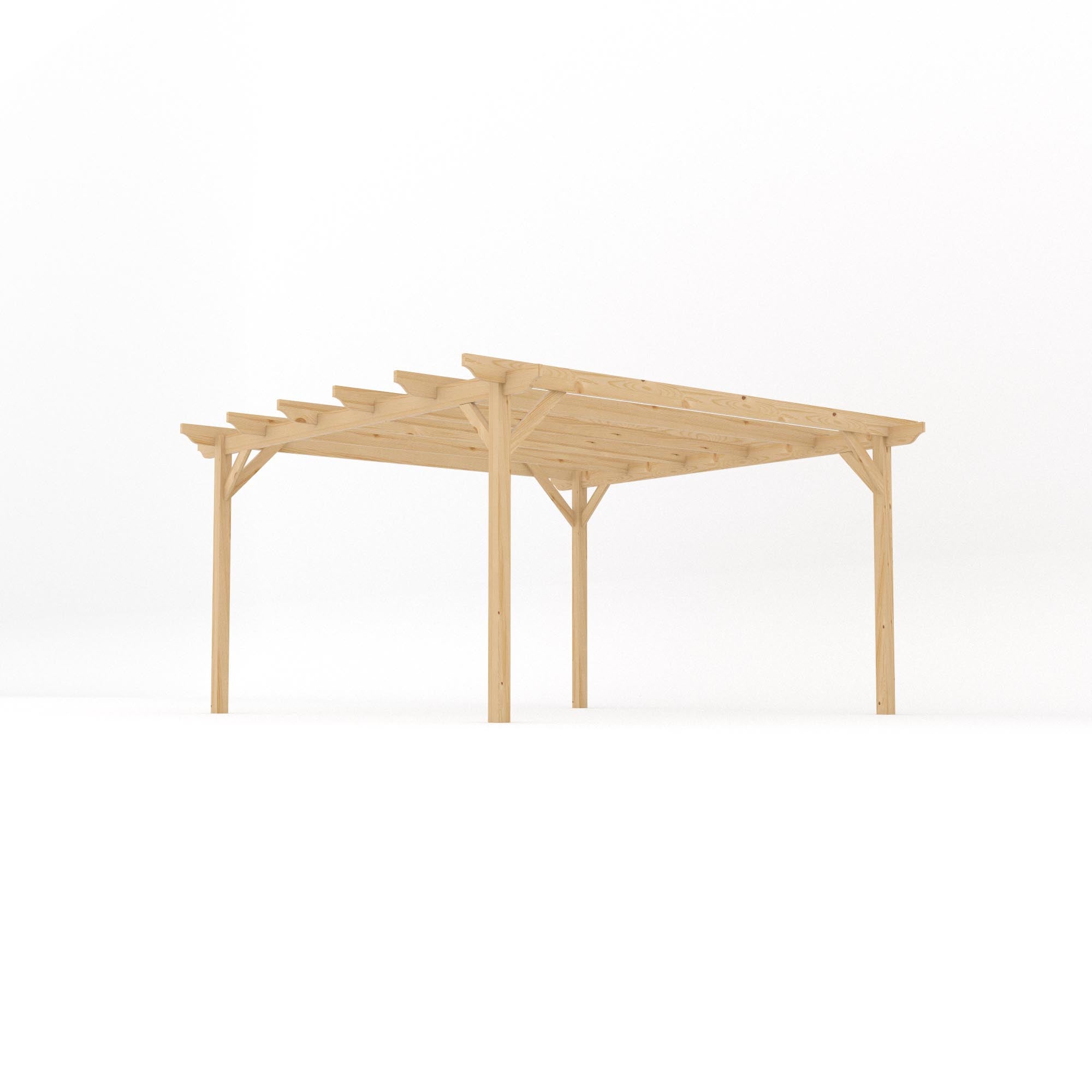 Freestanding Garden Pergola - Light Green - 4.2m Width x 4.2m Length - Clearance Grade