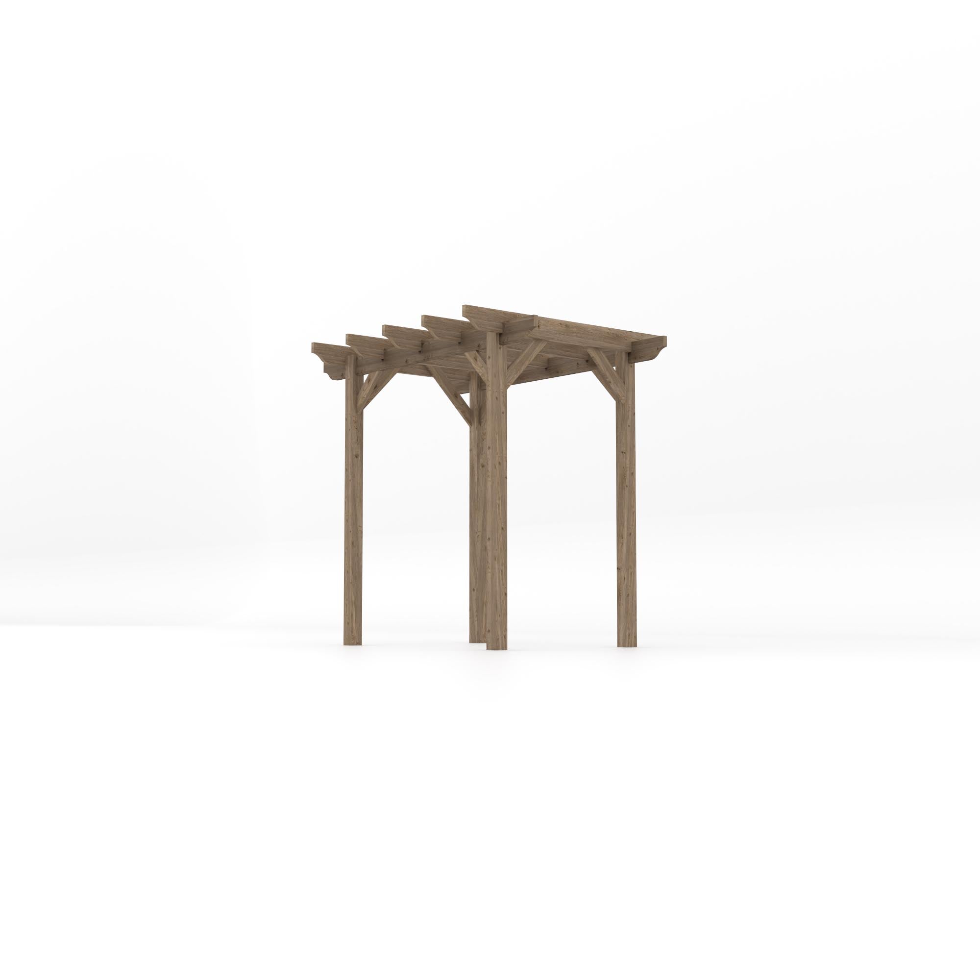 Freestanding Garden Pergola - Rustic Brown - 1.8m Width x 2.4m Length