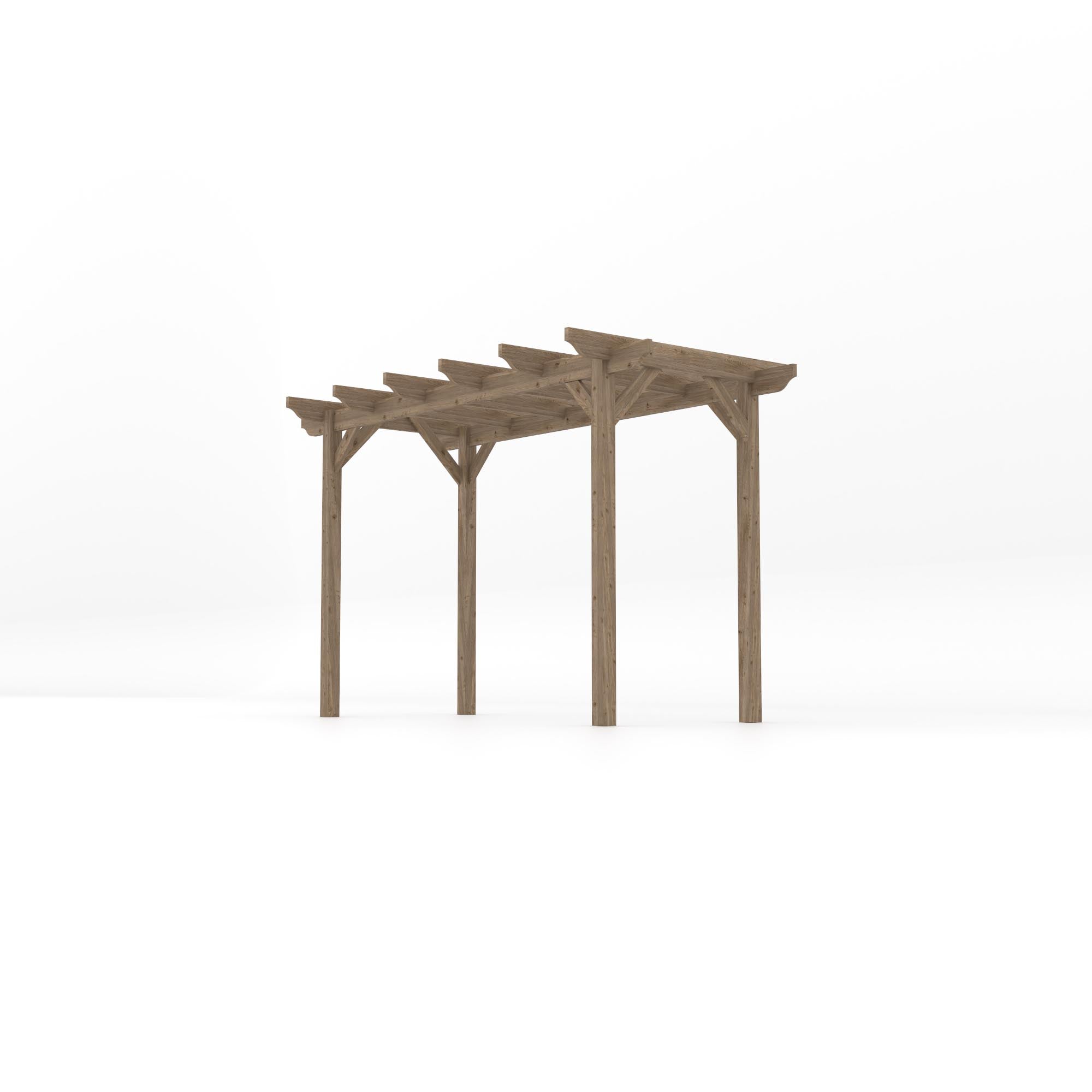 Freestanding Garden Pergola - Rustic Brown - 1.8m Width x 3.6m Length