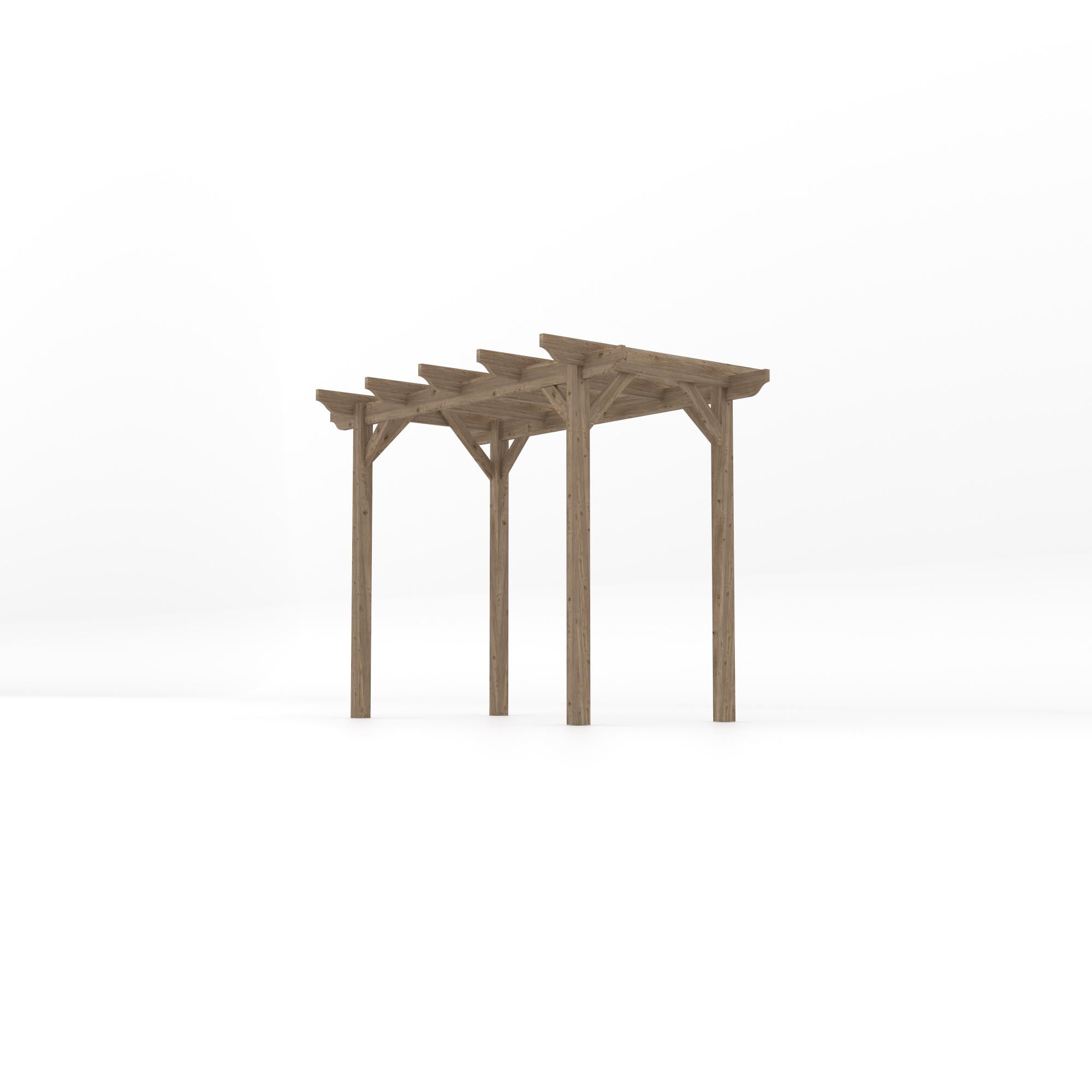 Freestanding Garden Pergola - Rustic Brown - 1.8m Width x 3m Length