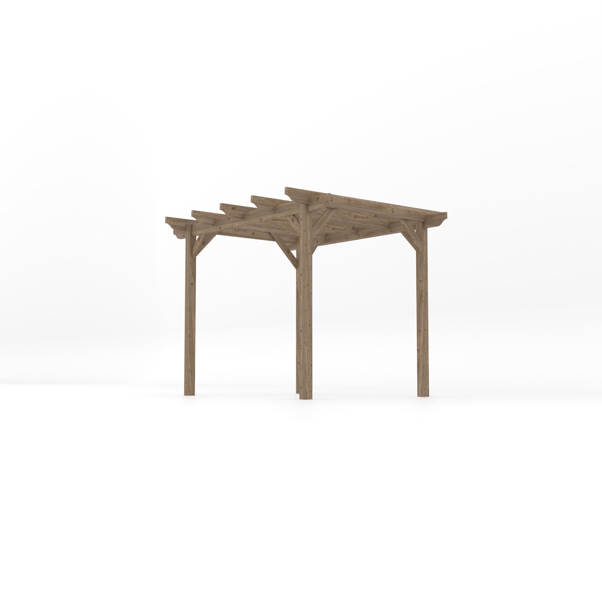 Freestanding Garden Pergola - Rustic Brown - 2.4m Width x 3m Length