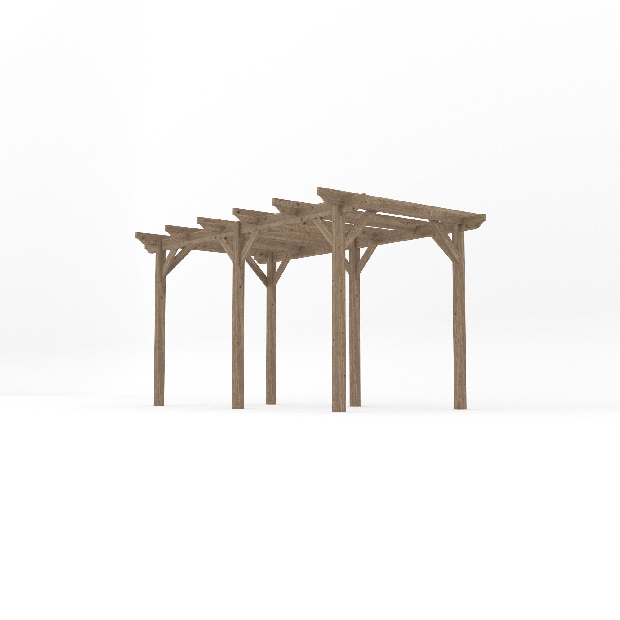 Freestanding Garden Pergola - Rustic Brown - 1.8m Width x 4.2m Length