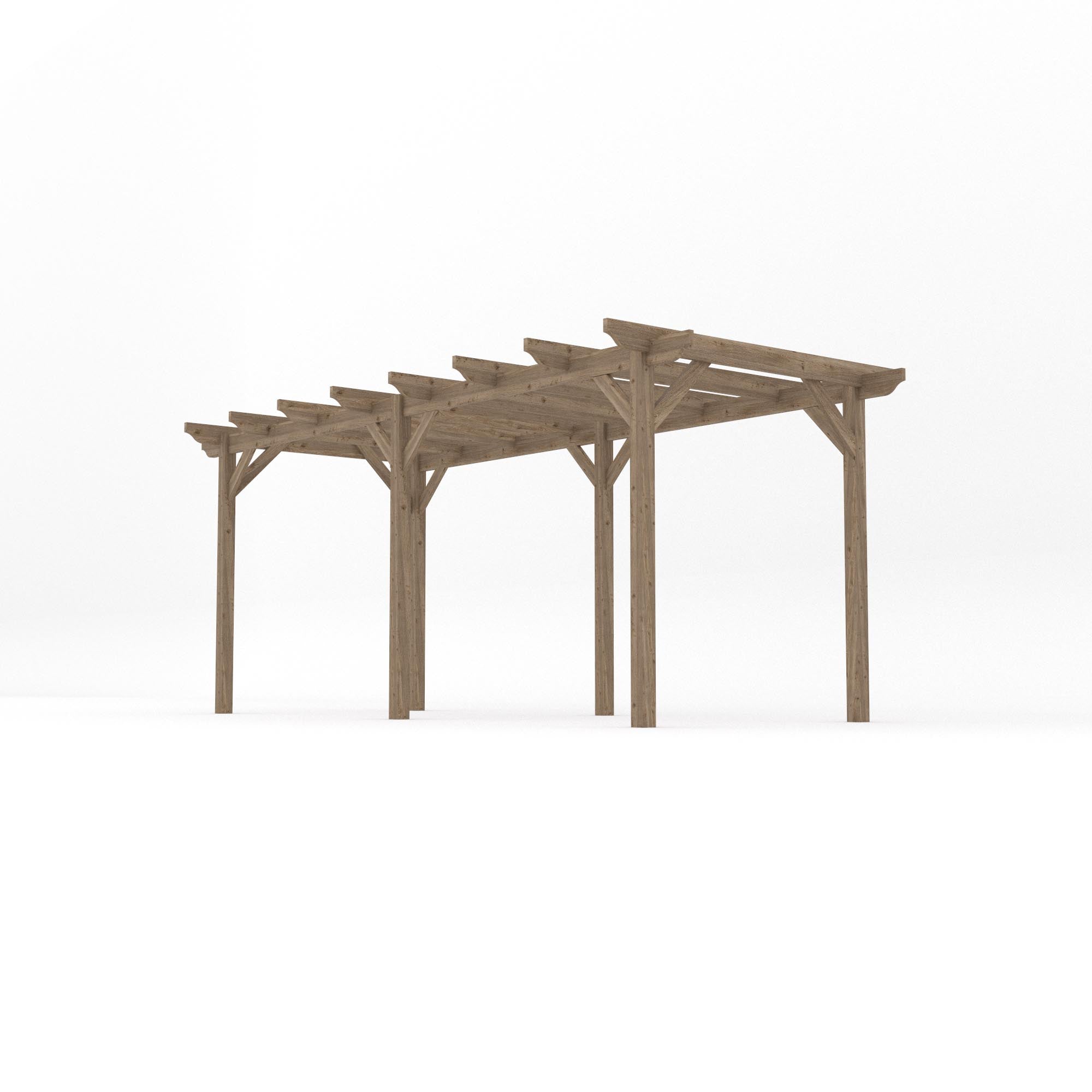 Freestanding Garden Pergola - Rustic Brown - 1.8m Width x 5.4m Length