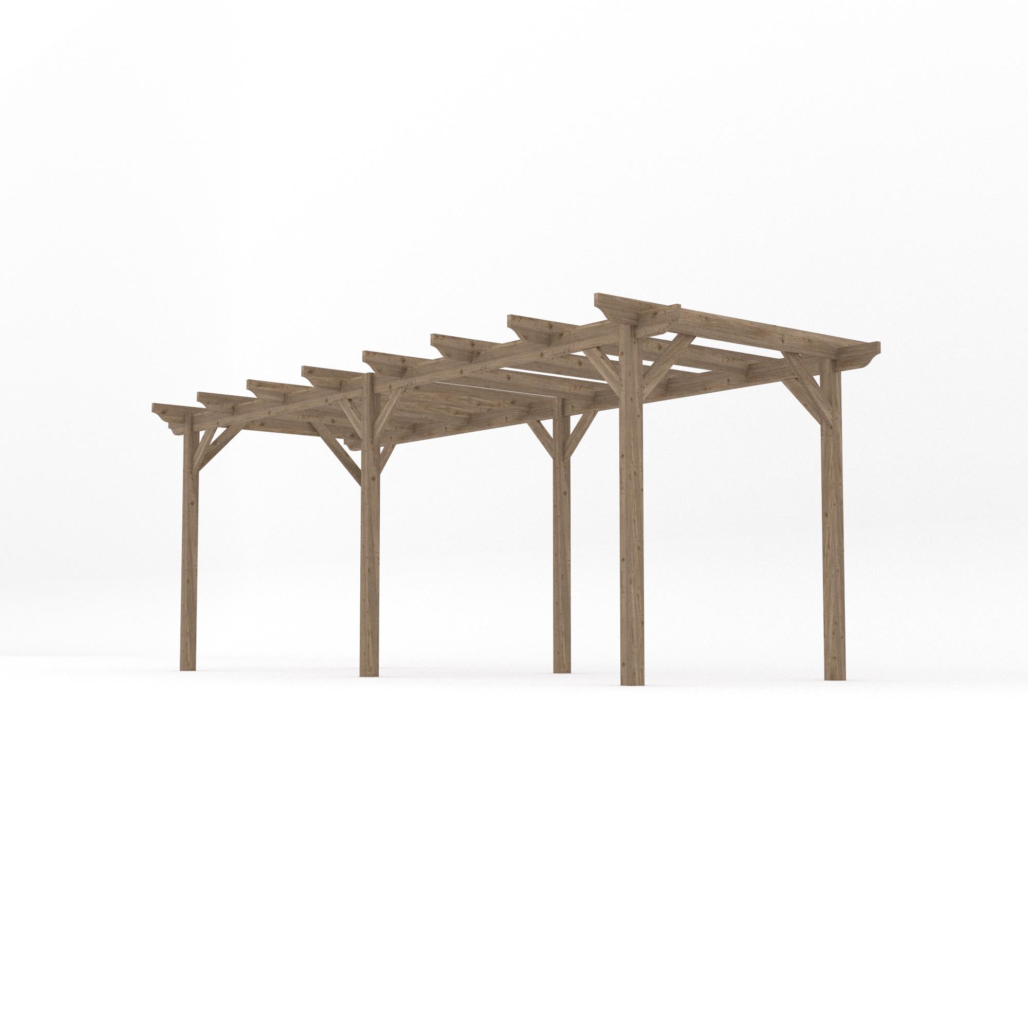 Freestanding Garden Pergola - Rustic Brown - 1.8m Width x 6m Length