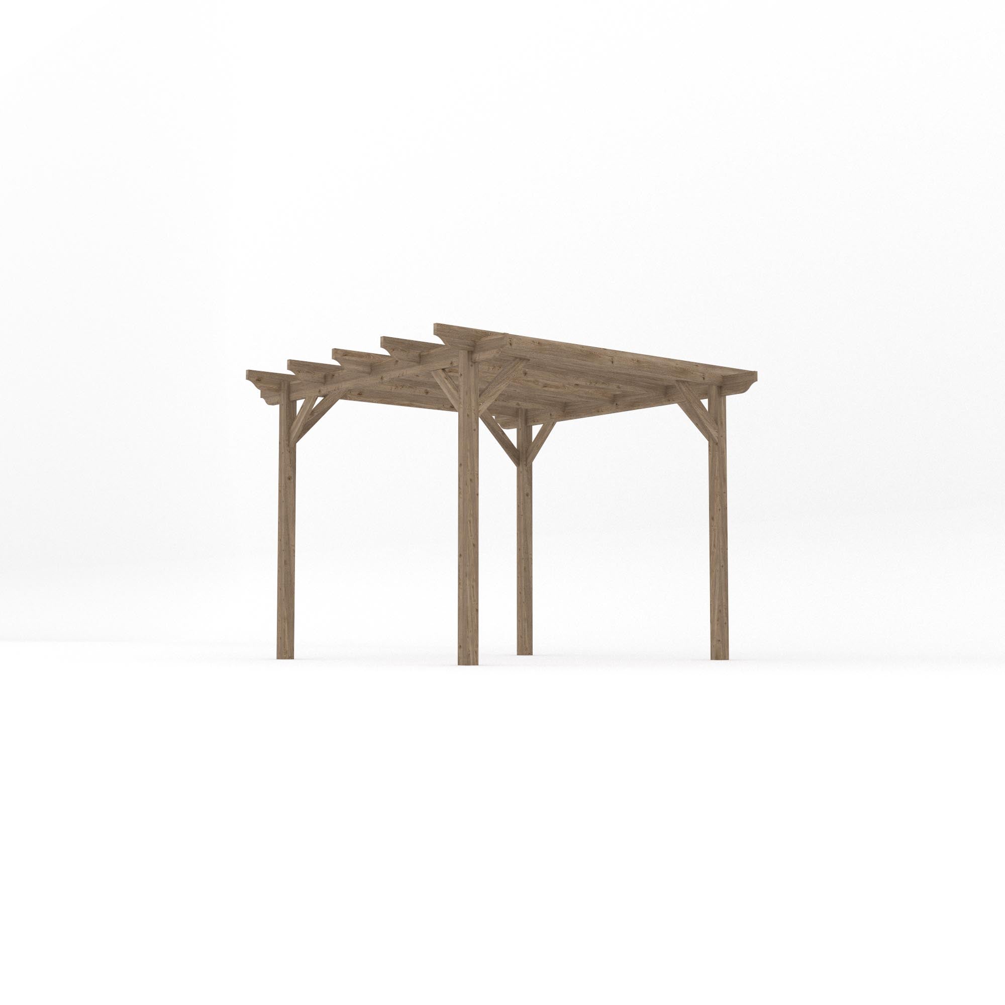 Freestanding Garden Pergola - Rustic Brown - 3m Width x 3m Length - Clearance Grade