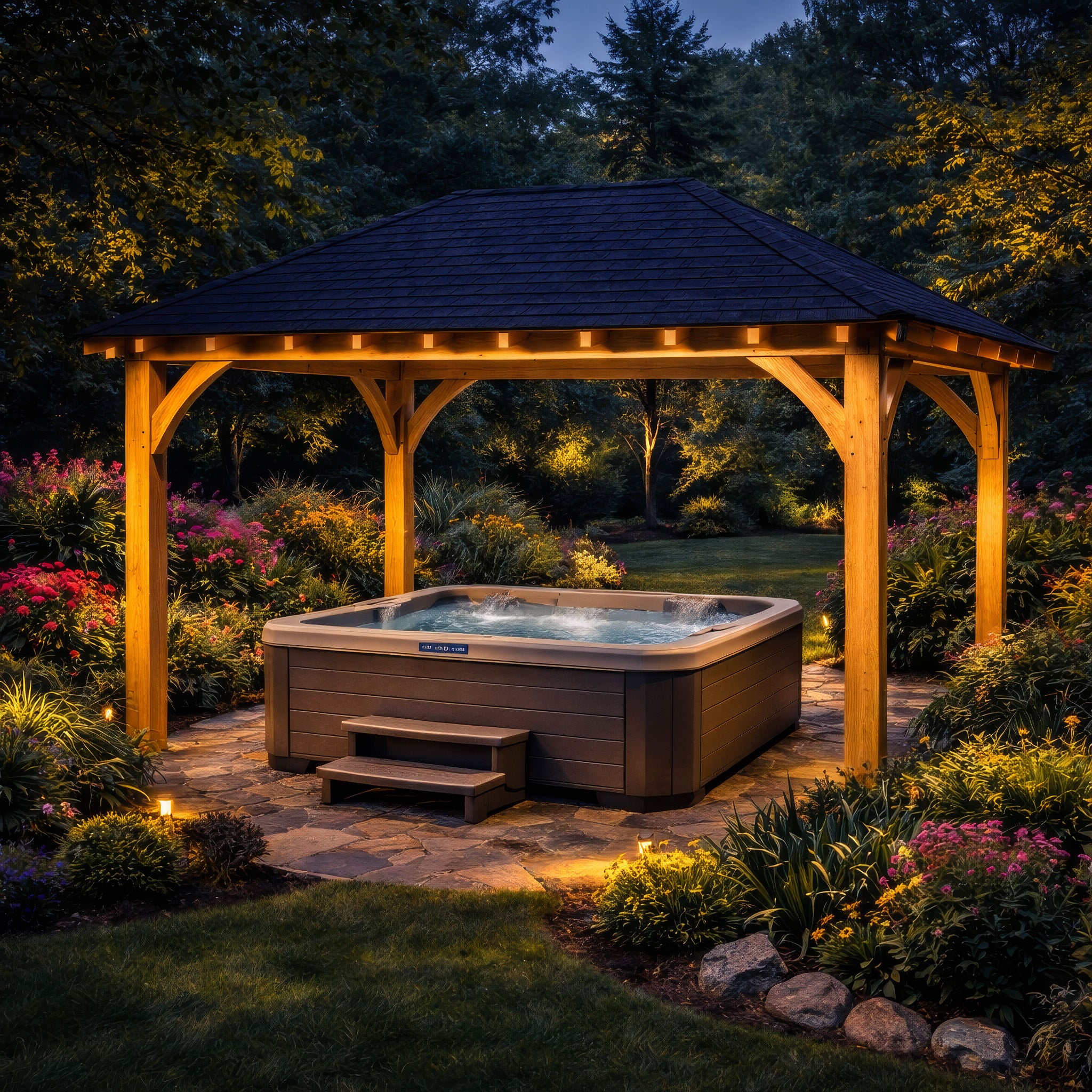 Freestanding Green Oak Framed Gazebo - 3m Width x 4.2m Length