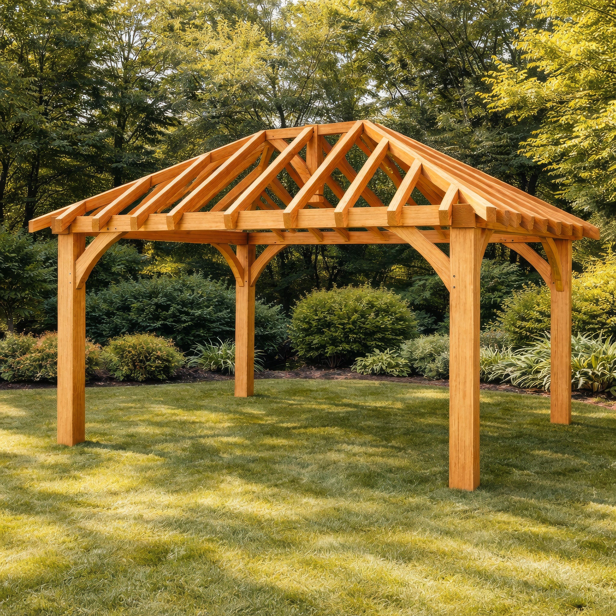 Freestanding Green Oak Framed Gazebo - 3m Width x 4.2m Length