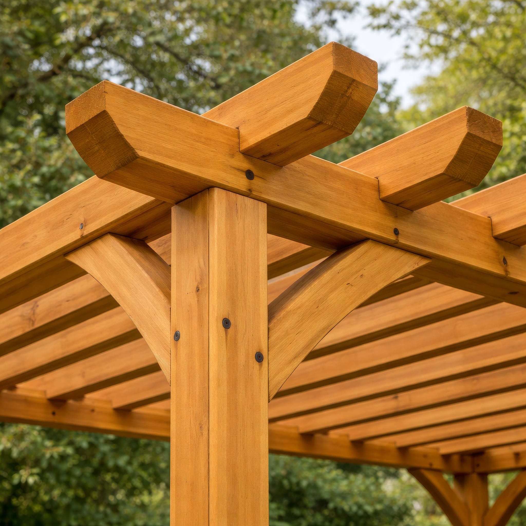Freestanding Green Oak Framed Single Bay Pergola