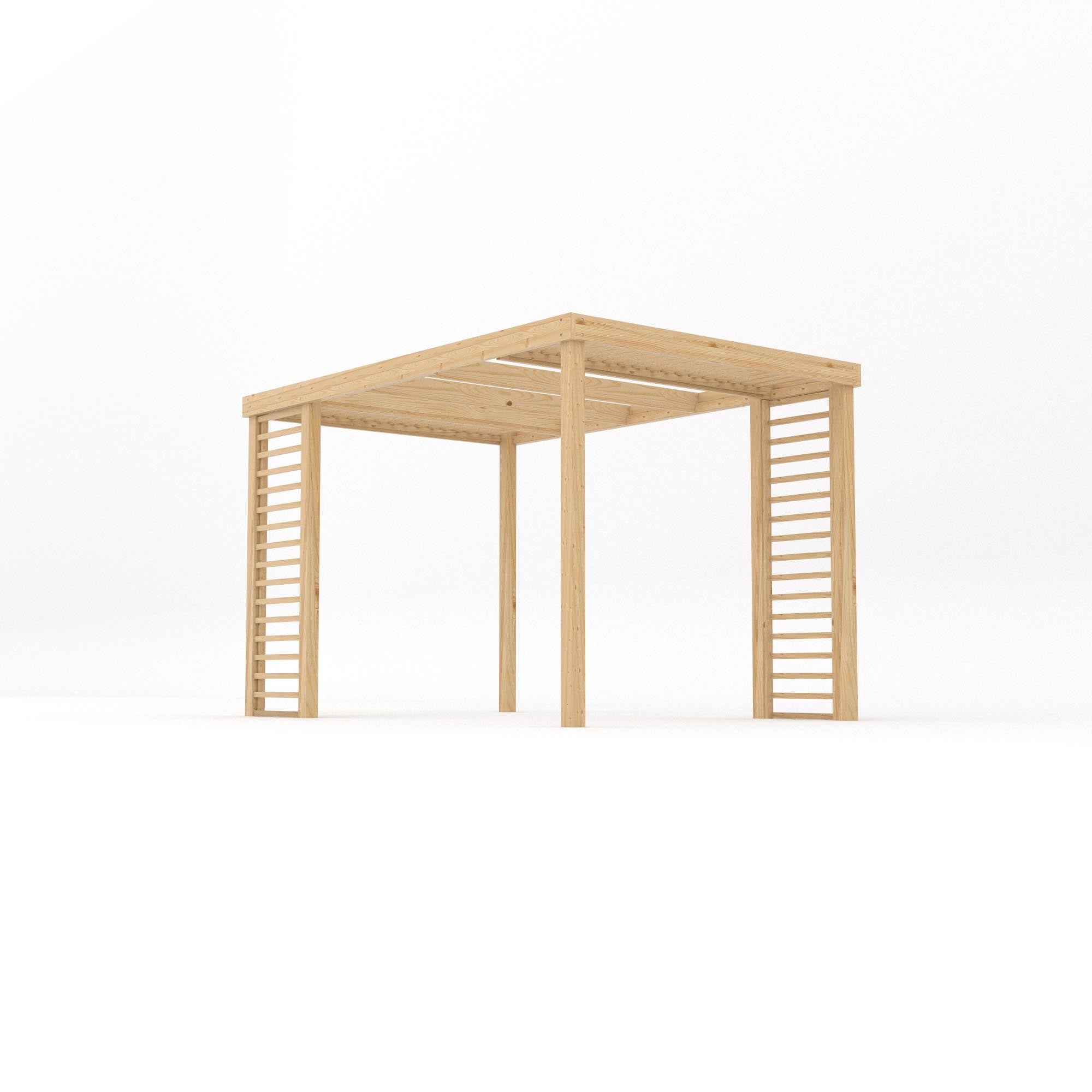 Freestanding Panel Pergola - Light Green - 2.4m Width x 3.6m Length