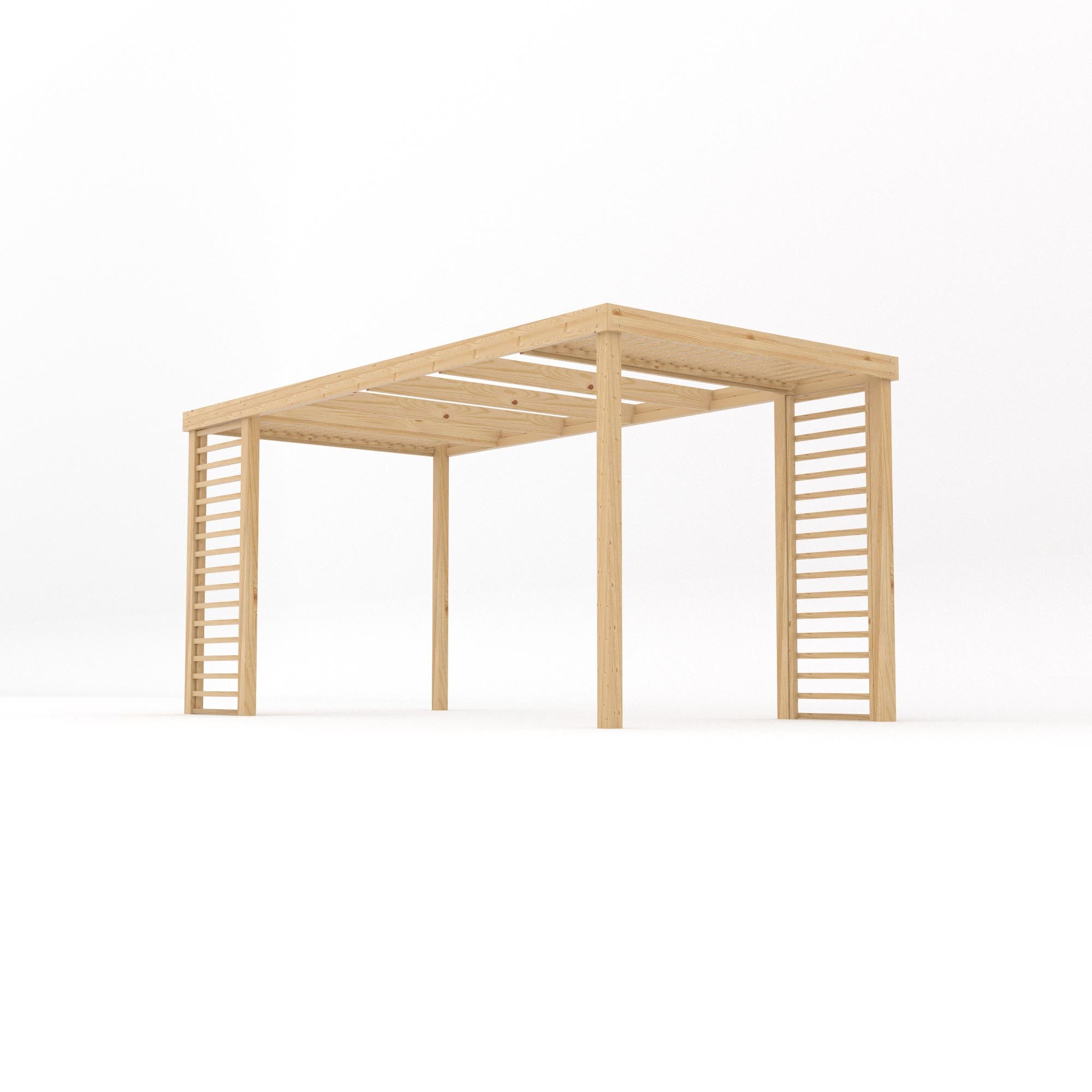 Freestanding Panel Pergola - Light Green - 2.4m Width x 4.8m Length