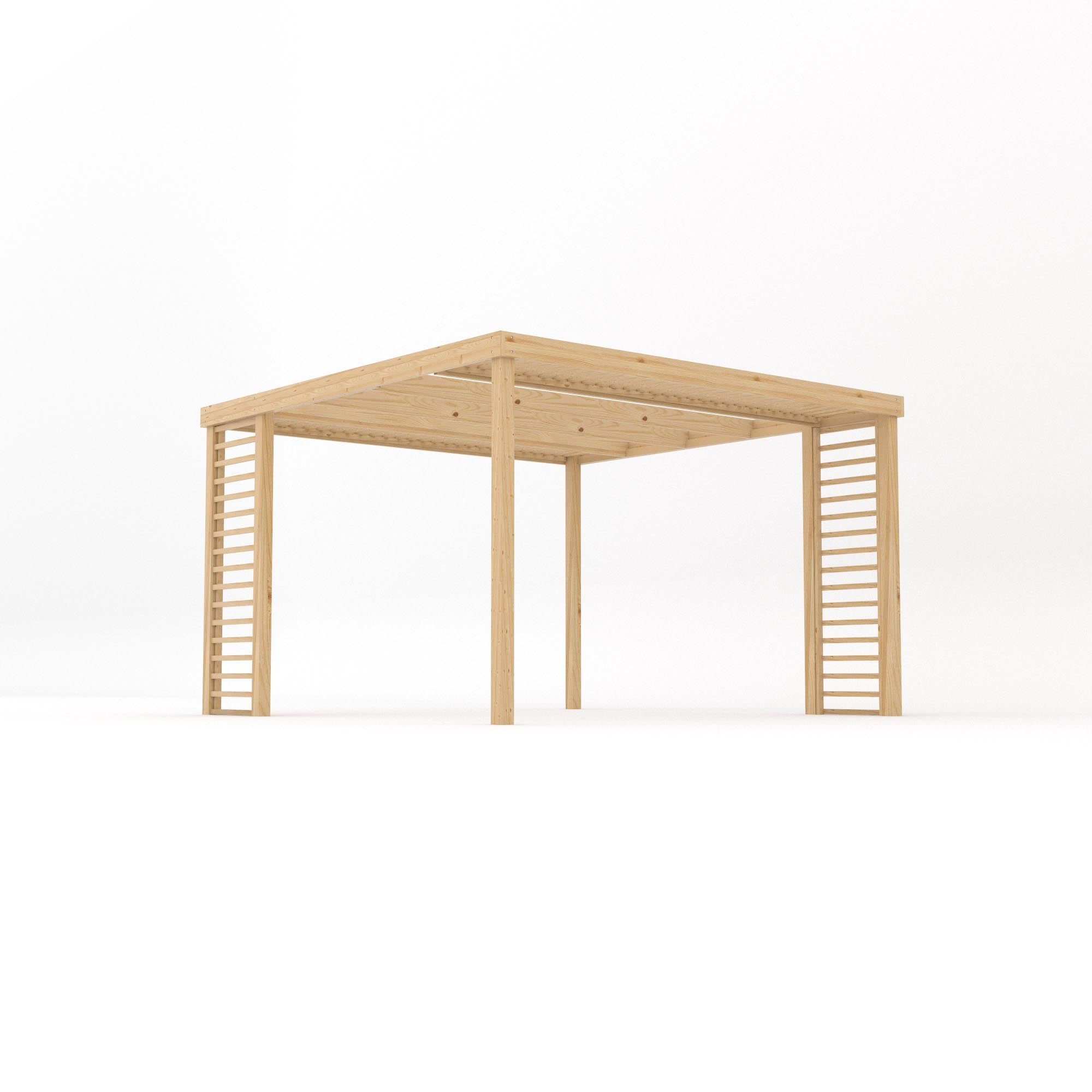 Freestanding Panel Pergola - Light Green - 3.6m Width x 3.6m Length